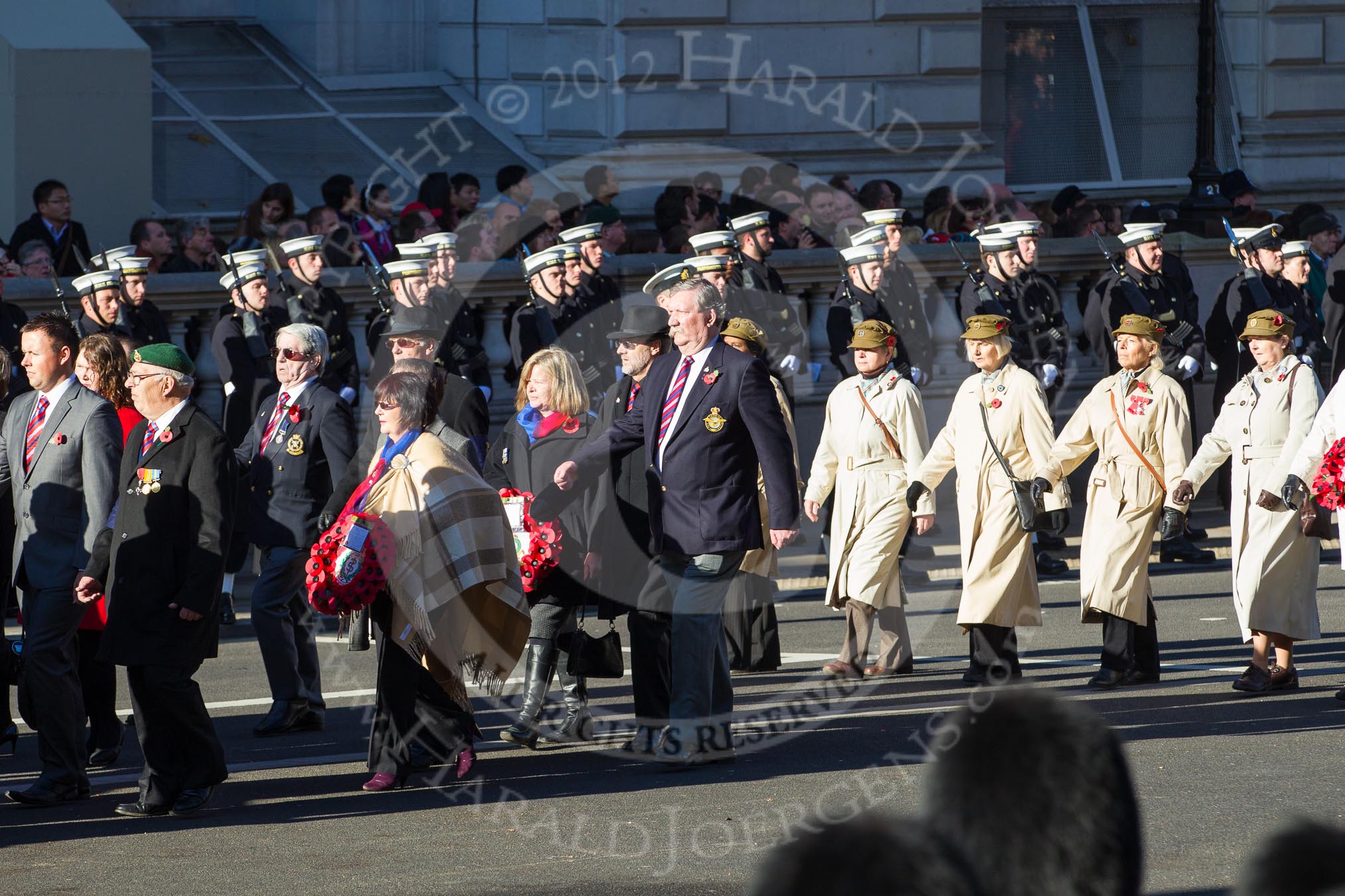 Remembrance Sunday 2012 Cenotaph March Past: Group D2 - SSAFA Forces Help and D3 - First Aid Nursing Yeomanry (Princess Royal's Volunteers Corps)..
Whitehall, Cenotaph,
London SW1,

United Kingdom,
on 11 November 2012 at 12:05, image #1241