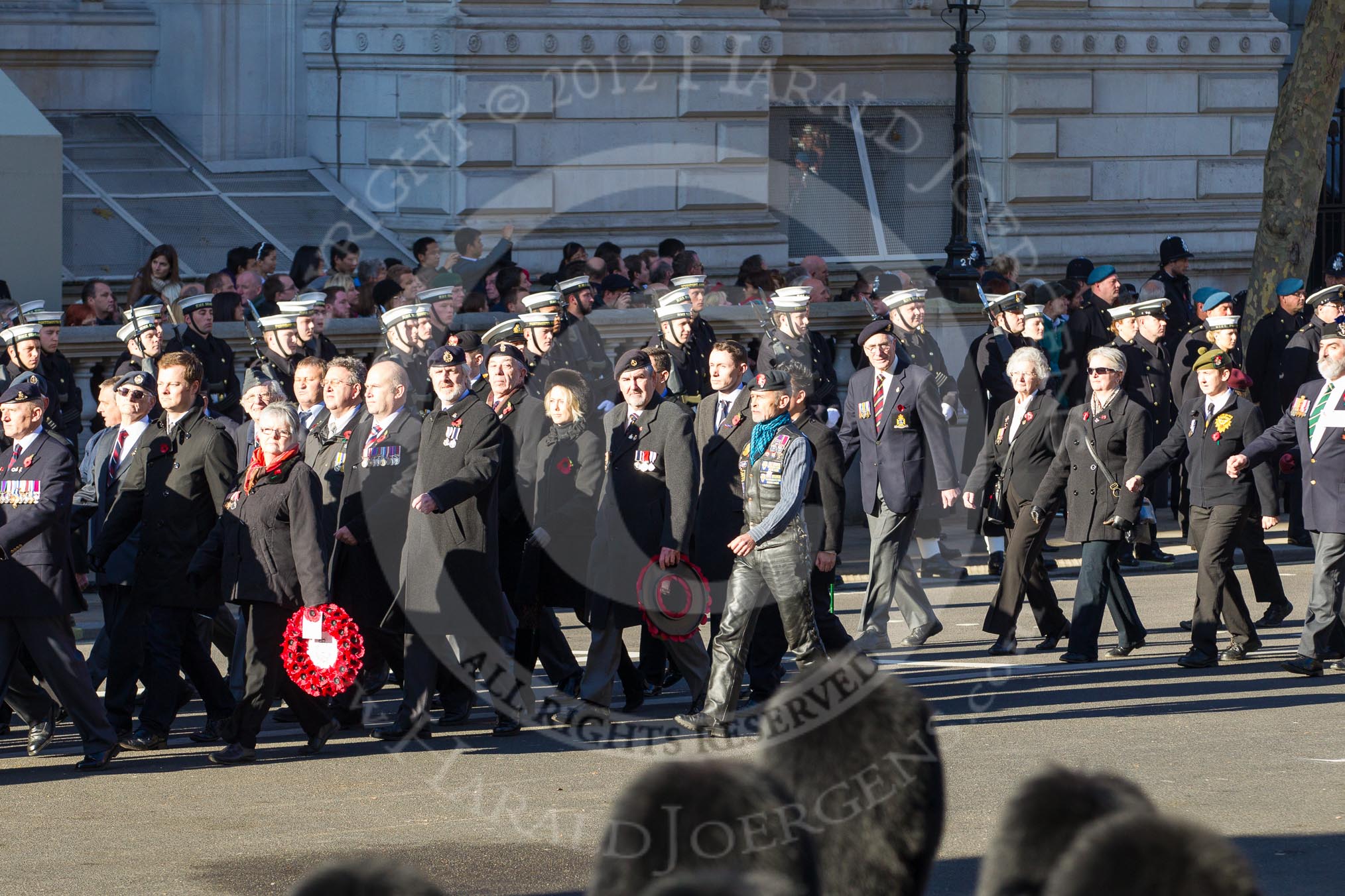 Remembrance Sunday 2012 Cenotaph March Past: Group D17 - The Royal British Legion and D18 -The Royal British Legion Scotland..
Whitehall, Cenotaph,
London SW1,

United Kingdom,
on 11 November 2012 at 12:07, image #1368