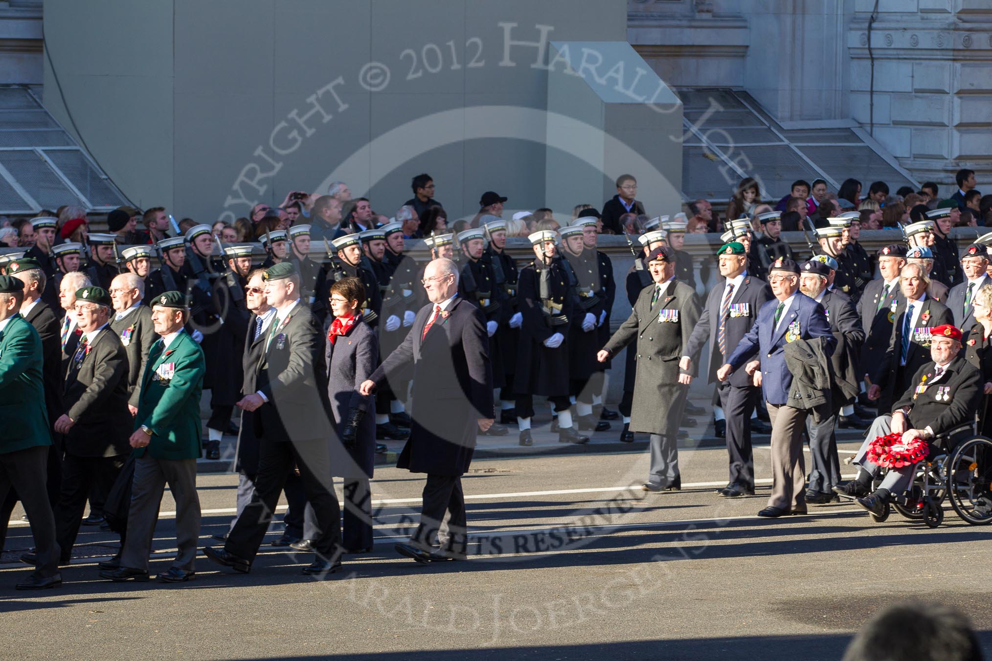 Remembrance Sunday 2012 Cenotaph March Past: Group 19 - Ulster Defence Regiment and D20 - Irish Defence Force..
Whitehall, Cenotaph,
London SW1,

United Kingdom,
on 11 November 2012 at 12:08, image #1389