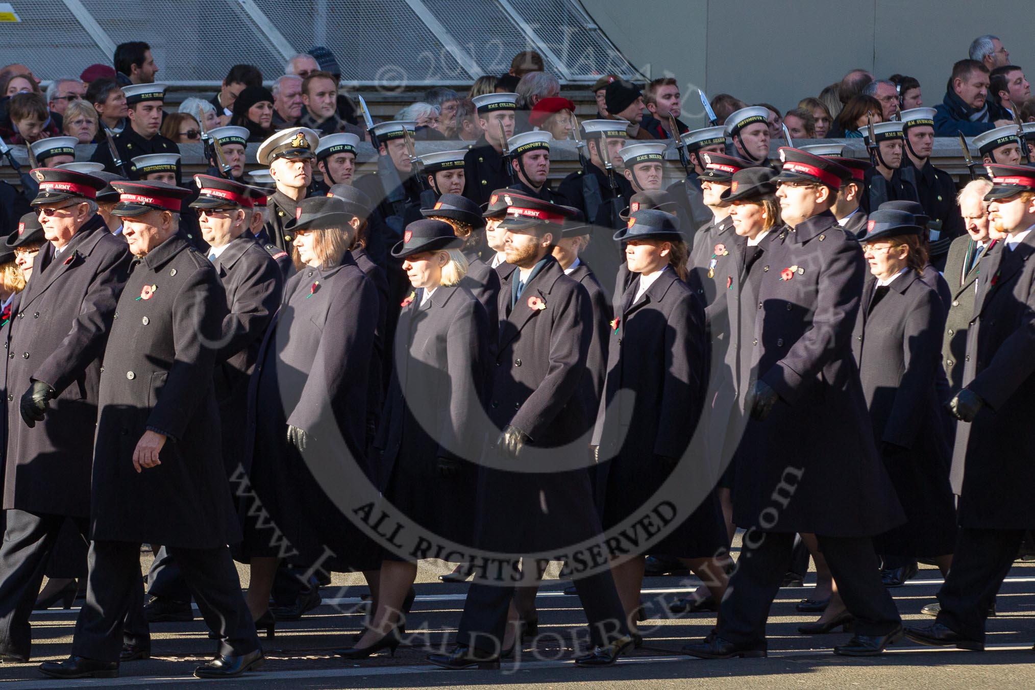 Remembrance Sunday 2012 Cenotaph March Past: Group M8 - Salvation Army..
Whitehall, Cenotaph,
London SW1,

United Kingdom,
on 11 November 2012 at 12:10, image #1488