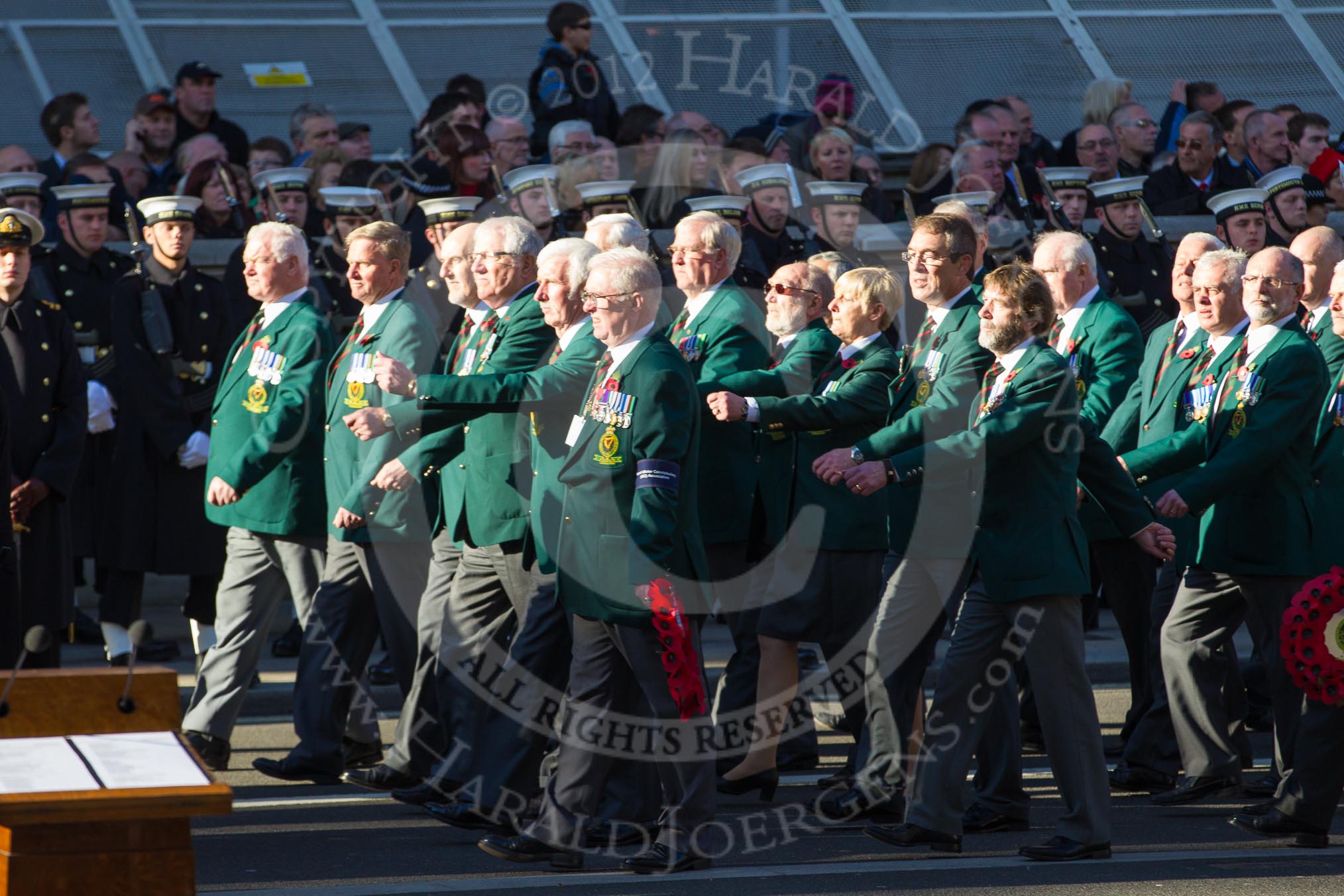 Remembrance Sunday 2012 Cenotaph March Past: Group M19 - Royal Ulster Constabulary (GC) Association..
Whitehall, Cenotaph,
London SW1,

United Kingdom,
on 11 November 2012 at 12:12, image #1554