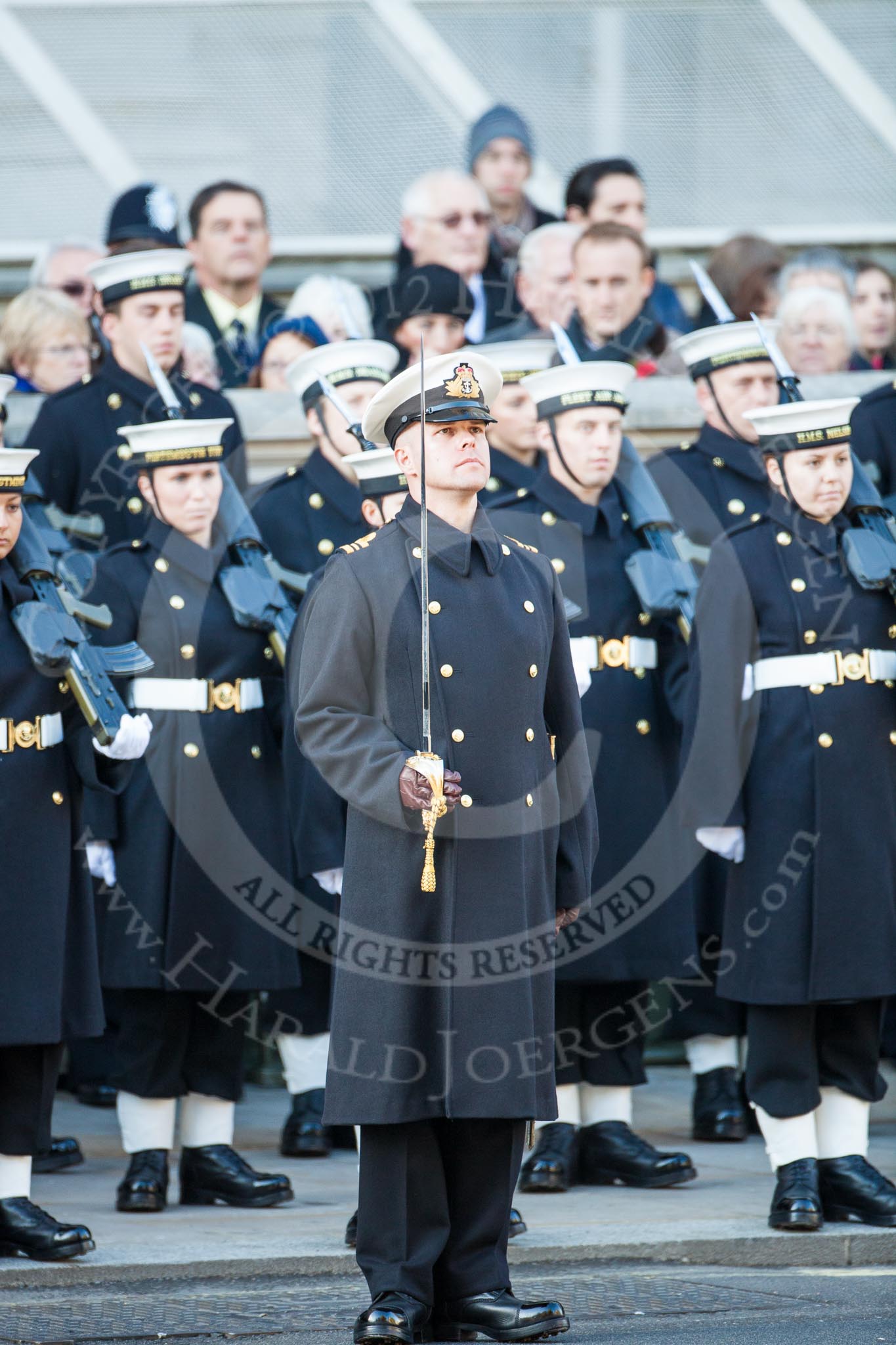 Remembrance Sunday 2012 Cenotaph March Past: The Royal Navy Lieutenant-Commander that featured in hundreds of photos, after the March Past..
Whitehall, Cenotaph,
London SW1,

United Kingdom,
on 11 November 2012 at 12:22, image #1788