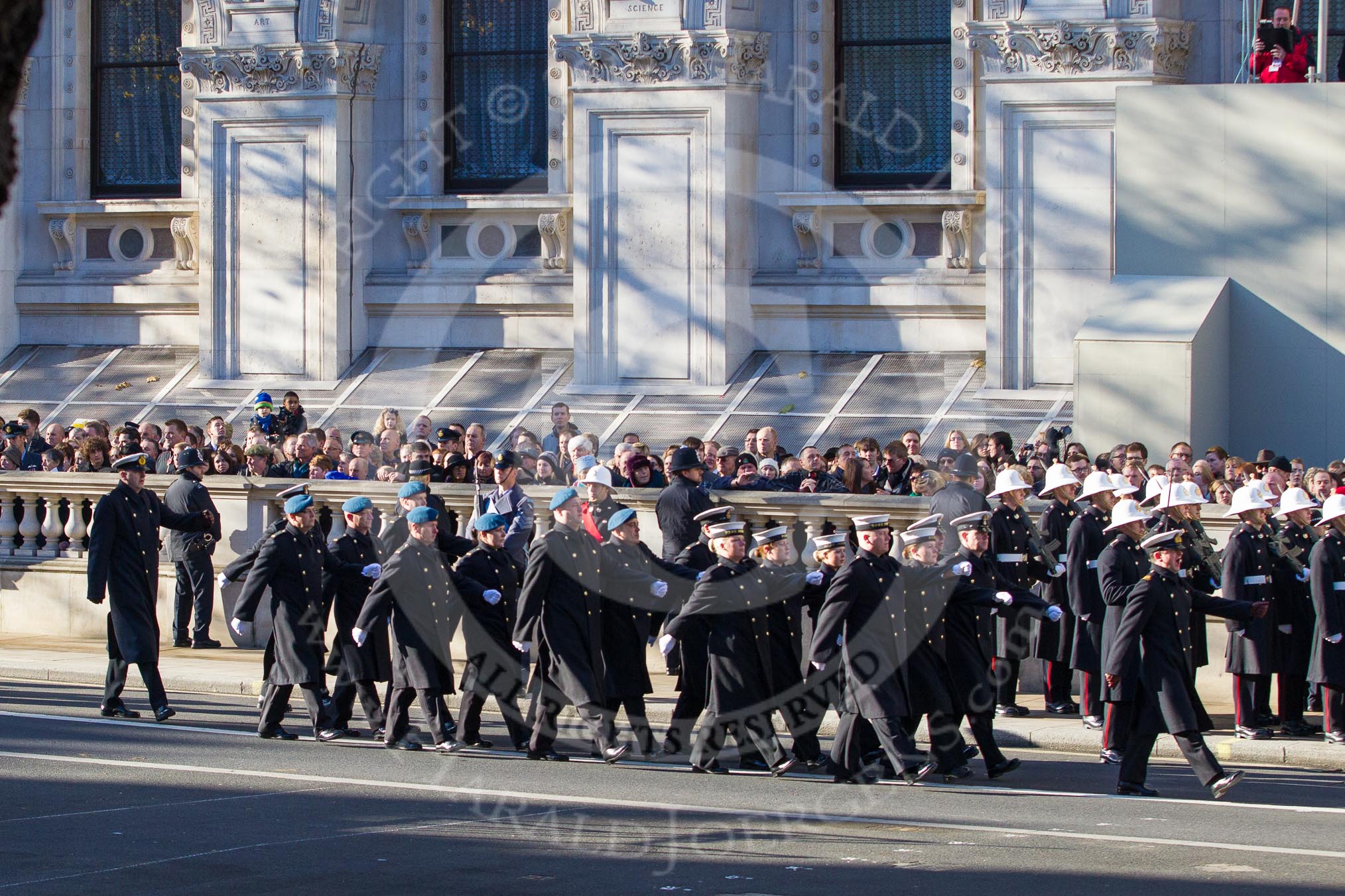 The detachment from the Royal Marines is followed by detachments from the Royal Navy and (? - information would be appreciated!).