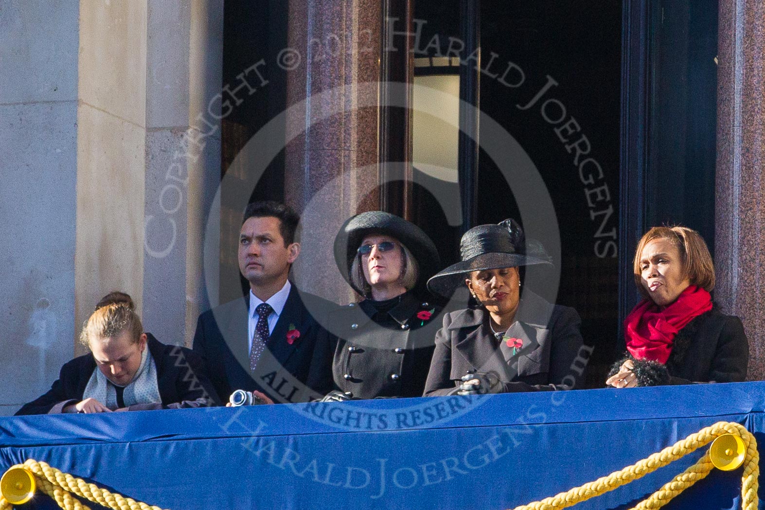 Guests on one of the balconies of the Foreign- and Commonwealth Office building.