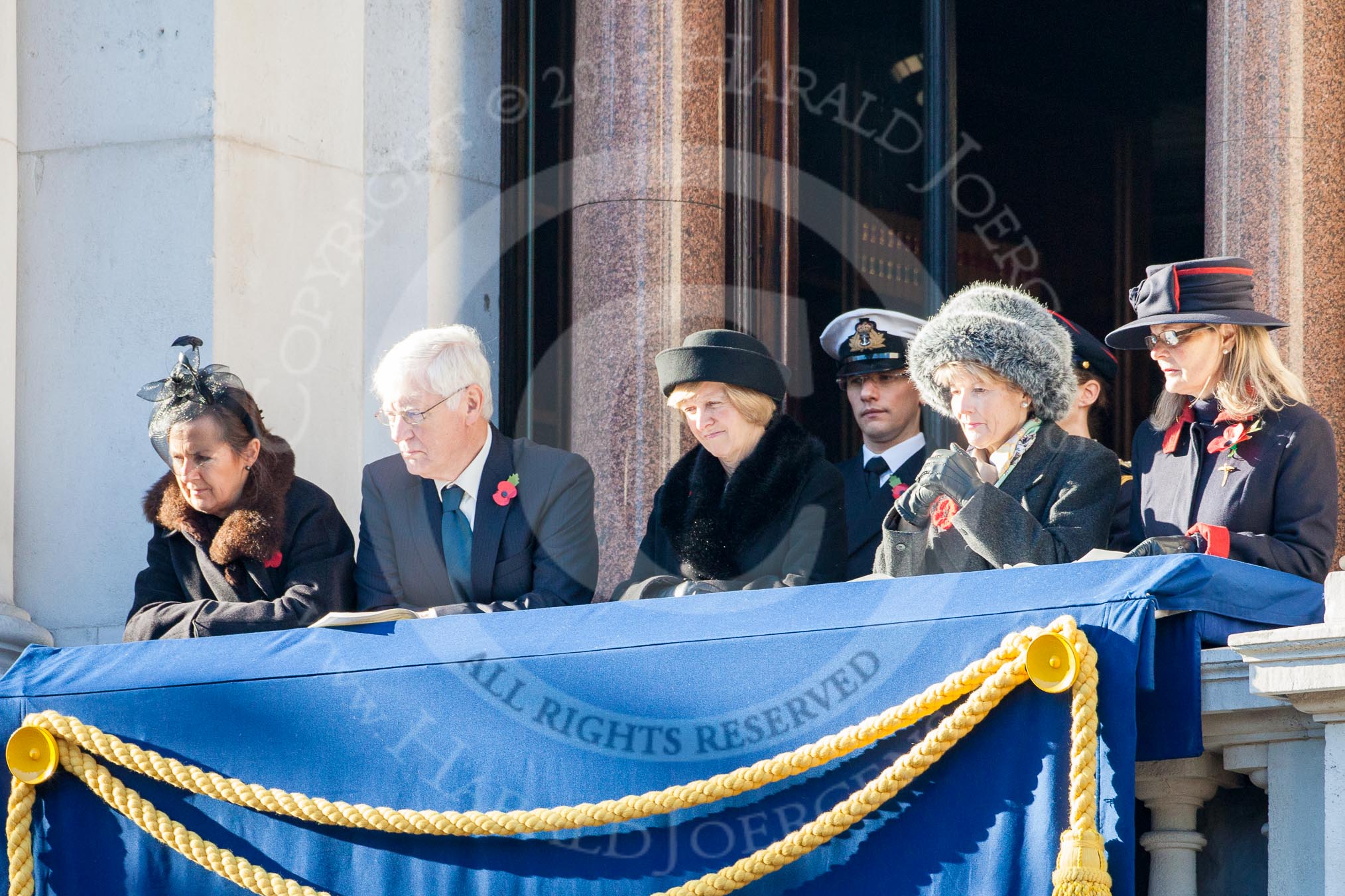 Guests on one of the balconies of the Foreign- and Commonwealth Office building.