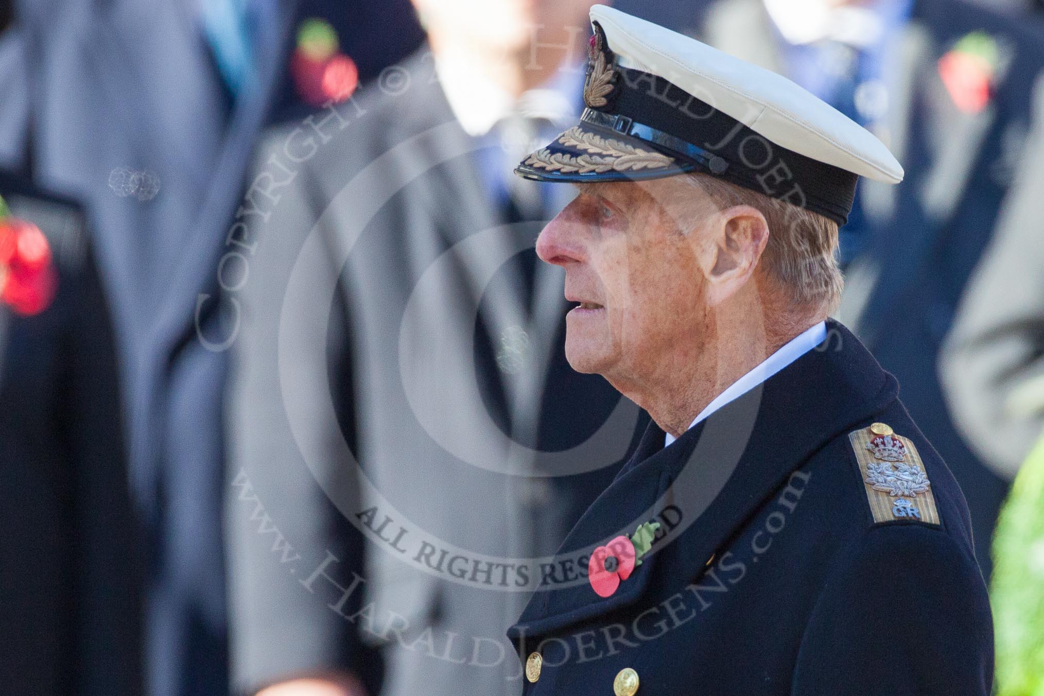 HRH The Duke of Edinburgh, after having laid his wreath at the Cenotaph.