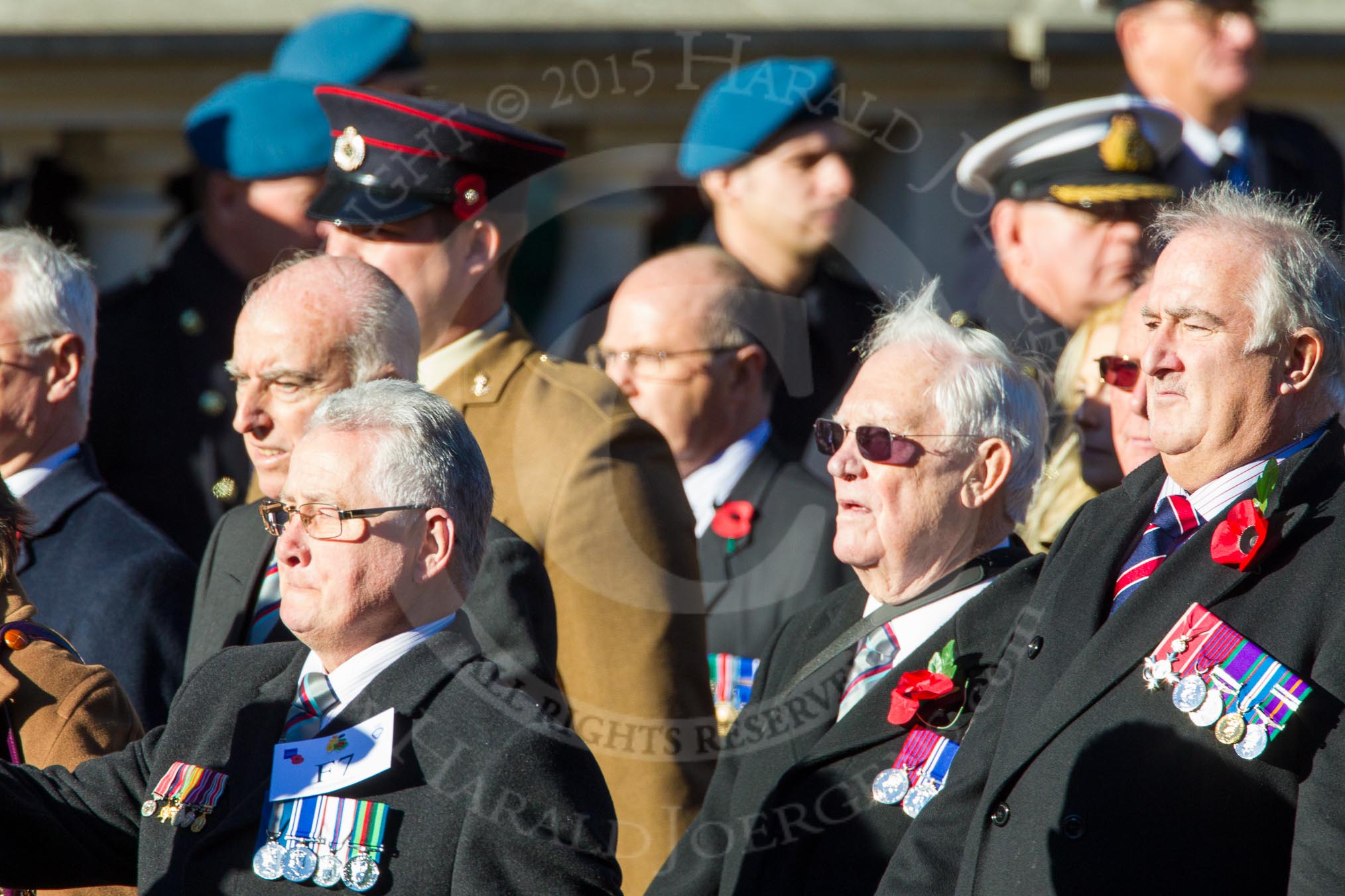 Remembrance Sunday Cenotaph March Past 2013: F7 - Gallantry Medallists League..
Press stand opposite the Foreign Office building, Whitehall, London SW1,
London,
Greater London,
United Kingdom,
on 10 November 2013 at 11:50, image #797