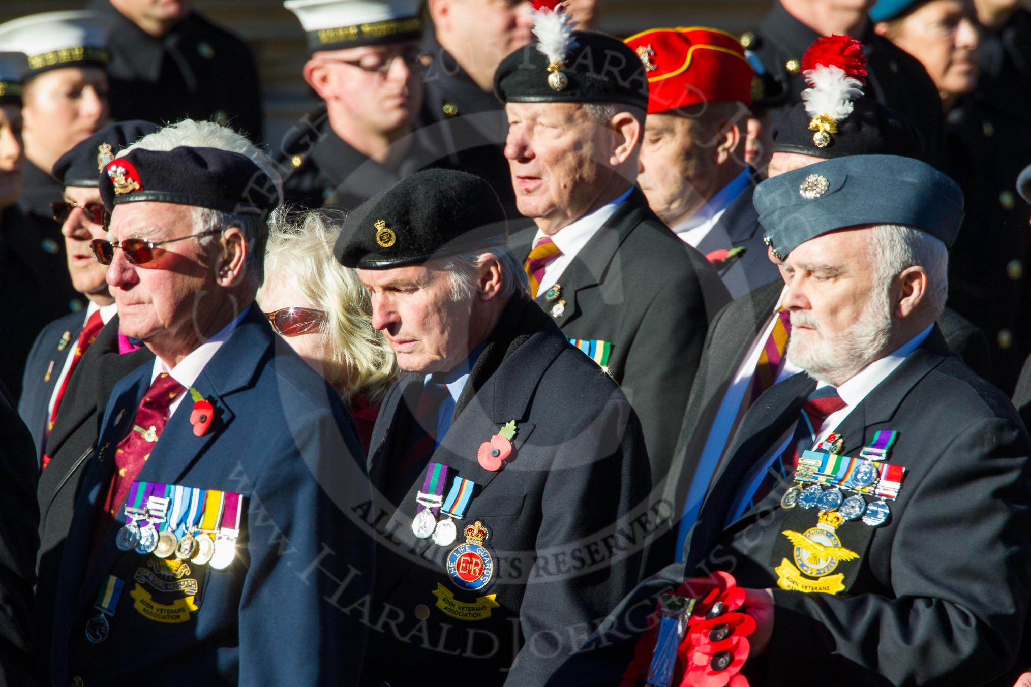 Remembrance Sunday Cenotaph March Past 2013: F16 - Aden Veterans Association..
Press stand opposite the Foreign Office building, Whitehall, London SW1,
London,
Greater London,
United Kingdom,
on 10 November 2013 at 11:52, image #889