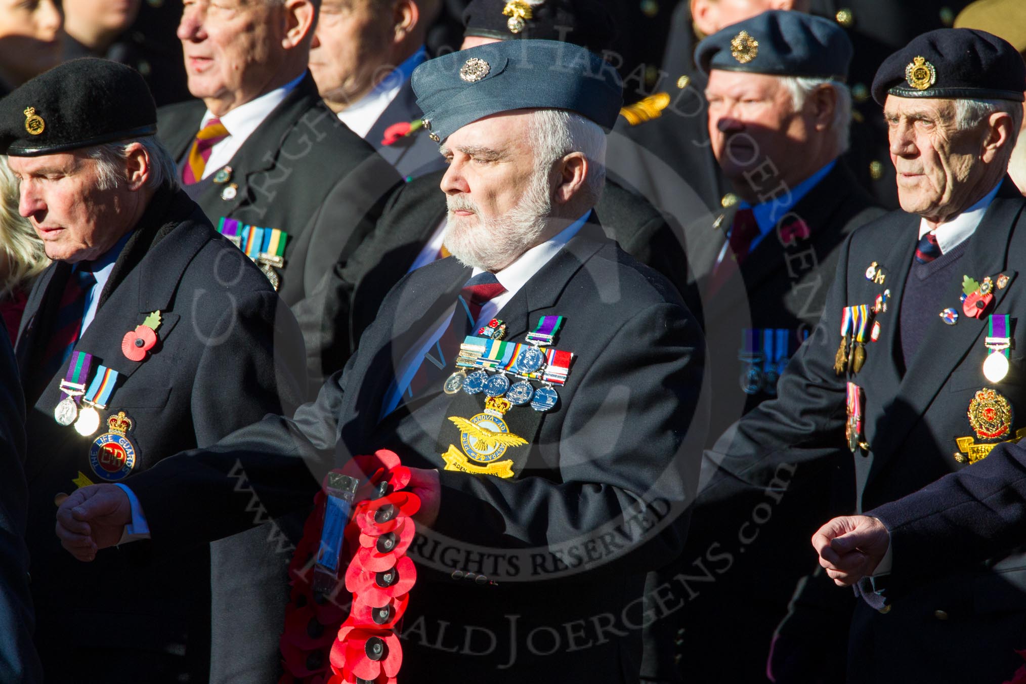 Remembrance Sunday Cenotaph March Past 2013: F16 - Aden Veterans Association..
Press stand opposite the Foreign Office building, Whitehall, London SW1,
London,
Greater London,
United Kingdom,
on 10 November 2013 at 11:52, image #891