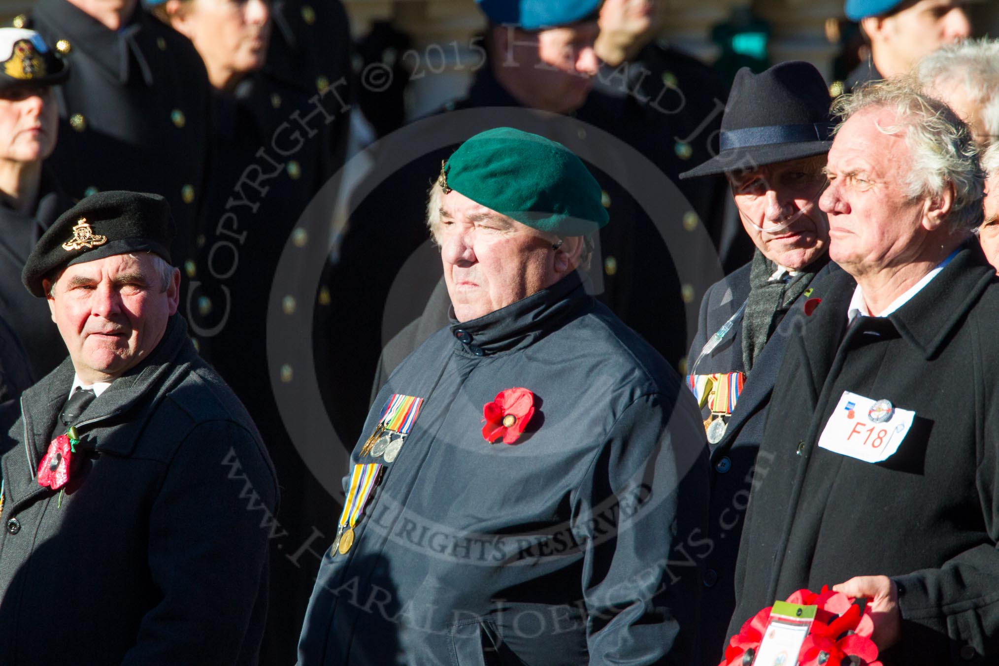 Remembrance Sunday Cenotaph March Past 2013: F18 - Showmens' Guild of Great Britain..
Press stand opposite the Foreign Office building, Whitehall, London SW1,
London,
Greater London,
United Kingdom,
on 10 November 2013 at 11:52, image #931