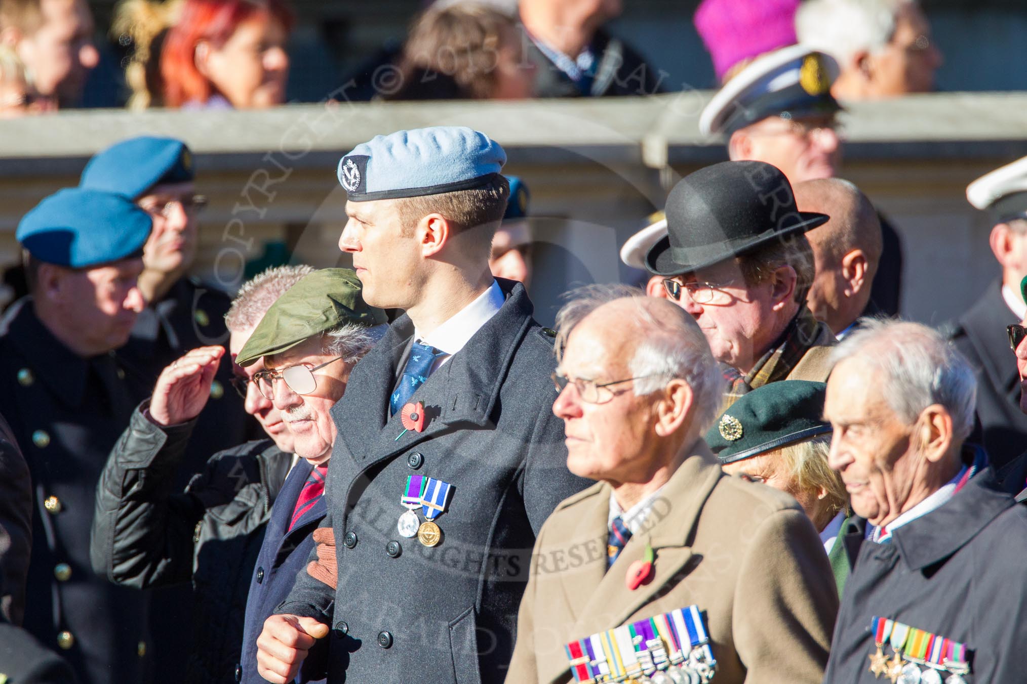 Remembrance Sunday Cenotaph March Past 2013: F22 - Black and White Club..
Press stand opposite the Foreign Office building, Whitehall, London SW1,
London,
Greater London,
United Kingdom,
on 10 November 2013 at 11:53, image #972