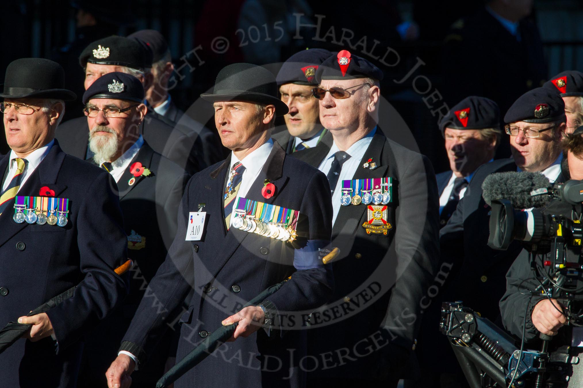 Remembrance Sunday Cenotaph March Past 2013: A10 - The Rifles & Royal Gloucestershire, Berkshire & Wiltshire Regimental Association..
Press stand opposite the Foreign Office building, Whitehall, London SW1,
London,
Greater London,
United Kingdom,
on 10 November 2013 at 11:55, image #1089