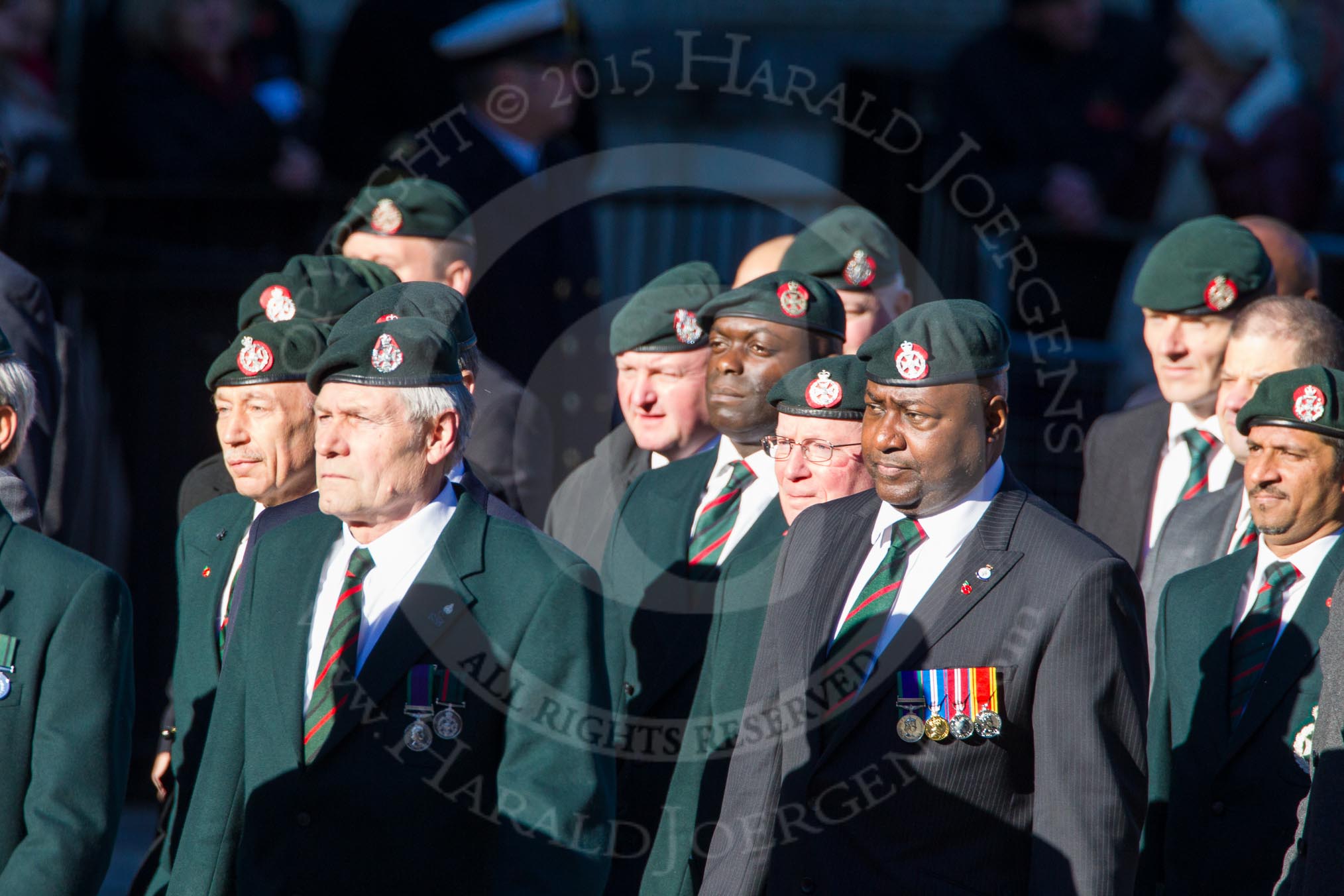 Remembrance Sunday Cenotaph March Past 2013: A16 - Royal Green Jackets Association..
Press stand opposite the Foreign Office building, Whitehall, London SW1,
London,
Greater London,
United Kingdom,
on 10 November 2013 at 11:56, image #1138