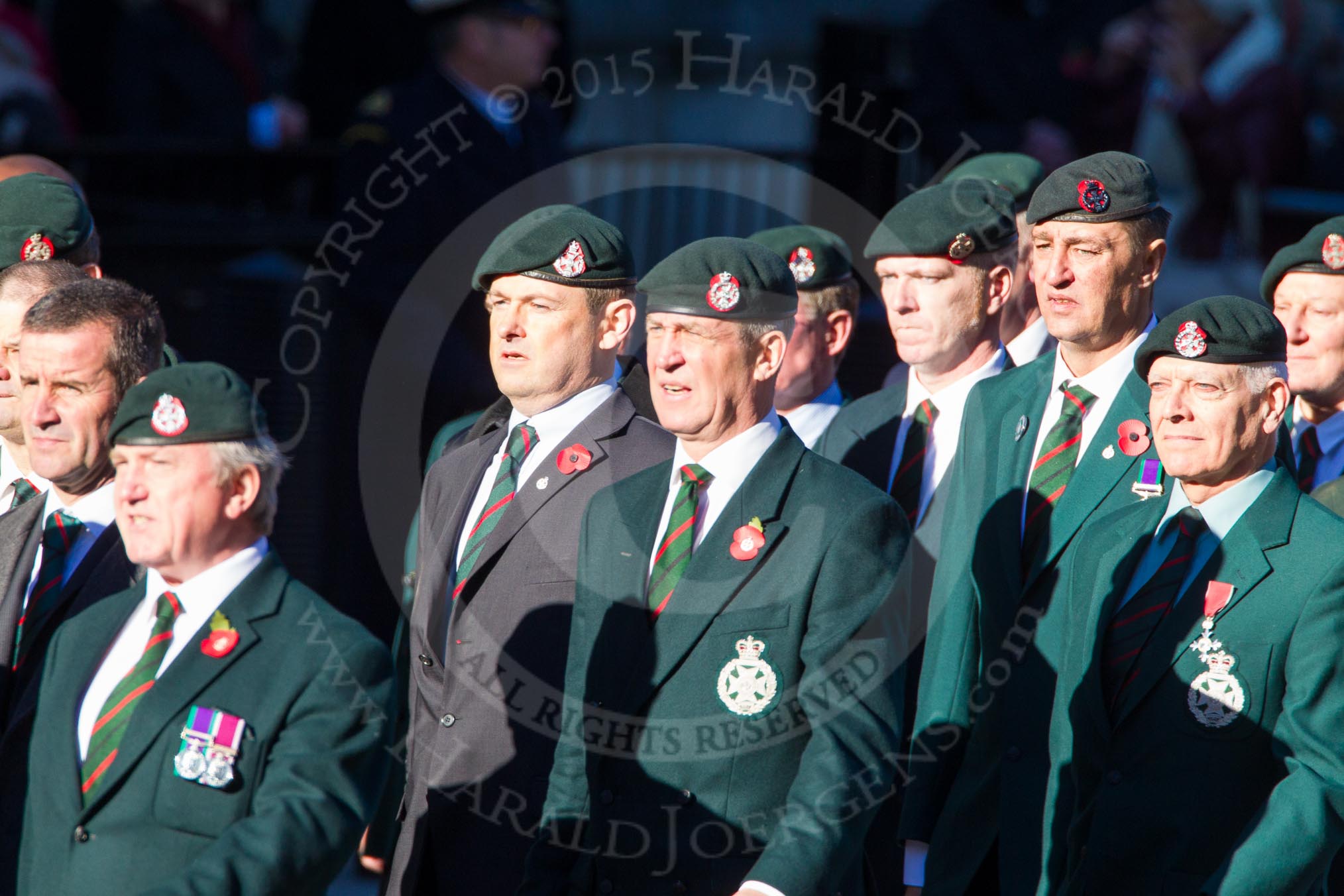 Remembrance Sunday Cenotaph March Past 2013: A16 - Royal Green Jackets Association..
Press stand opposite the Foreign Office building, Whitehall, London SW1,
London,
Greater London,
United Kingdom,
on 10 November 2013 at 11:56, image #1141