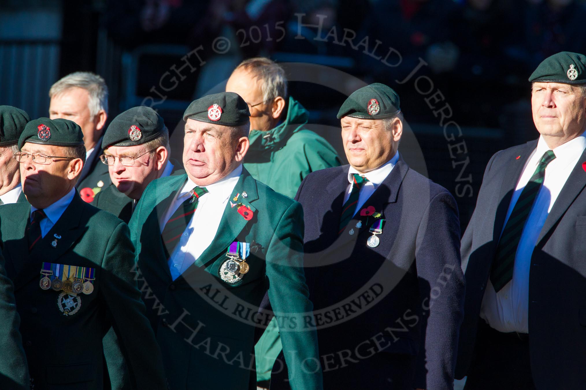 Remembrance Sunday Cenotaph March Past 2013: A16 - Royal Green Jackets Association..
Press stand opposite the Foreign Office building, Whitehall, London SW1,
London,
Greater London,
United Kingdom,
on 10 November 2013 at 11:56, image #1147