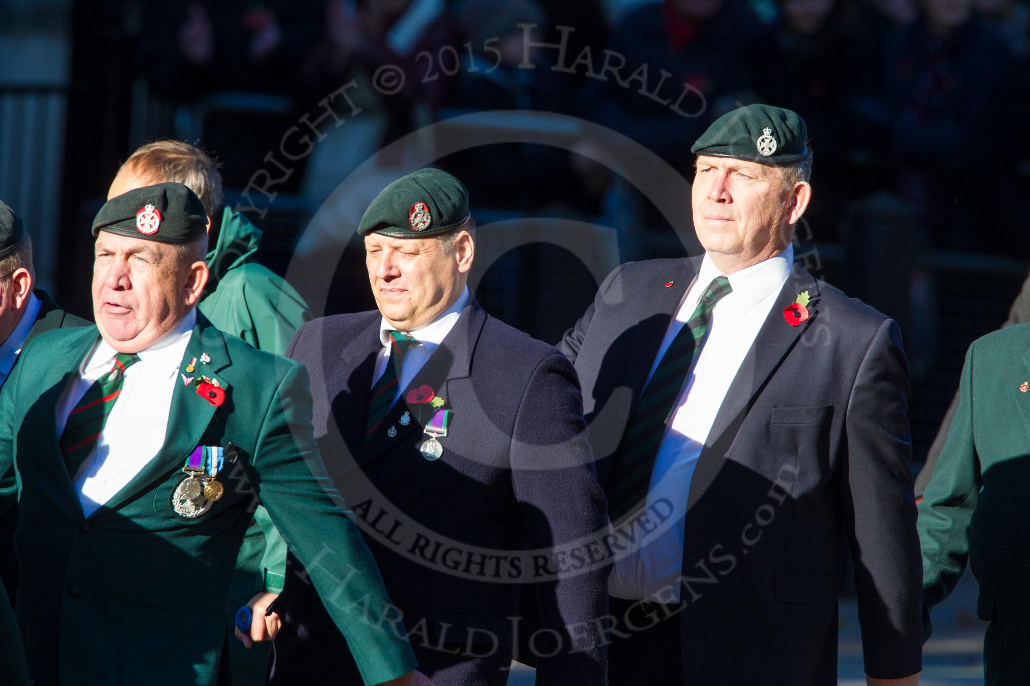 Remembrance Sunday Cenotaph March Past 2013: A16 - Royal Green Jackets Association..
Press stand opposite the Foreign Office building, Whitehall, London SW1,
London,
Greater London,
United Kingdom,
on 10 November 2013 at 11:56, image #1148