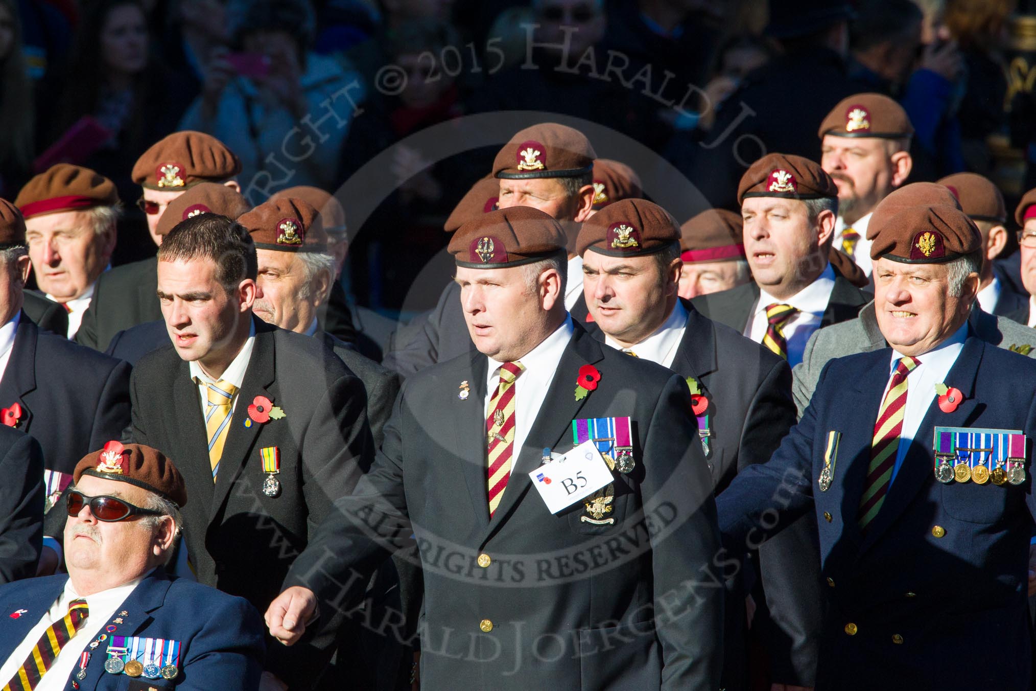 Remembrance Sunday Cenotaph March Past 2013: B5 - Kings Royal Hussars Regimental Association..
Press stand opposite the Foreign Office building, Whitehall, London SW1,
London,
Greater London,
United Kingdom,
on 10 November 2013 at 11:59, image #1325