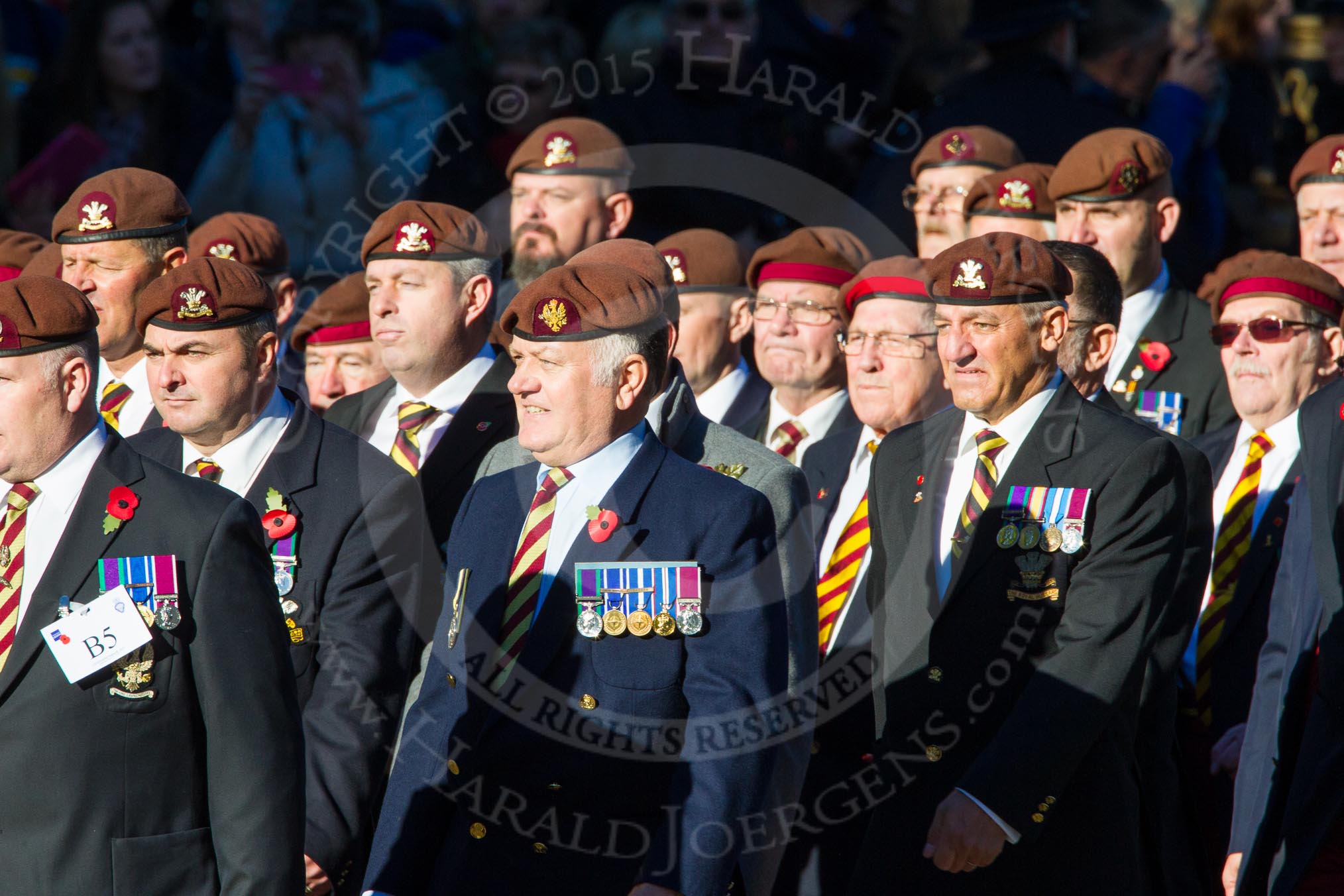 Remembrance Sunday Cenotaph March Past 2013: B5 - Kings Royal Hussars Regimental Association..
Press stand opposite the Foreign Office building, Whitehall, London SW1,
London,
Greater London,
United Kingdom,
on 10 November 2013 at 11:59, image #1326