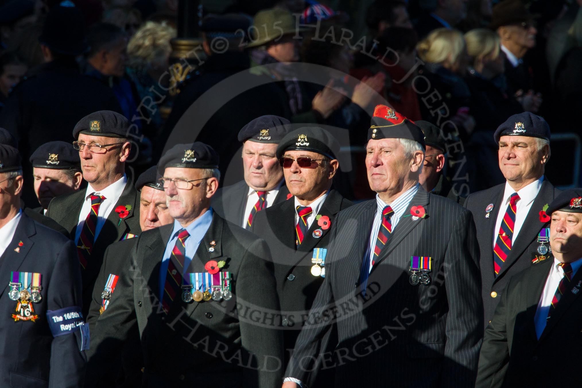 Remembrance Sunday Cenotaph March Past 2013: B6 - The 16/5th Queen's Royal Lancers..
Press stand opposite the Foreign Office building, Whitehall, London SW1,
London,
Greater London,
United Kingdom,
on 10 November 2013 at 11:59, image #1339