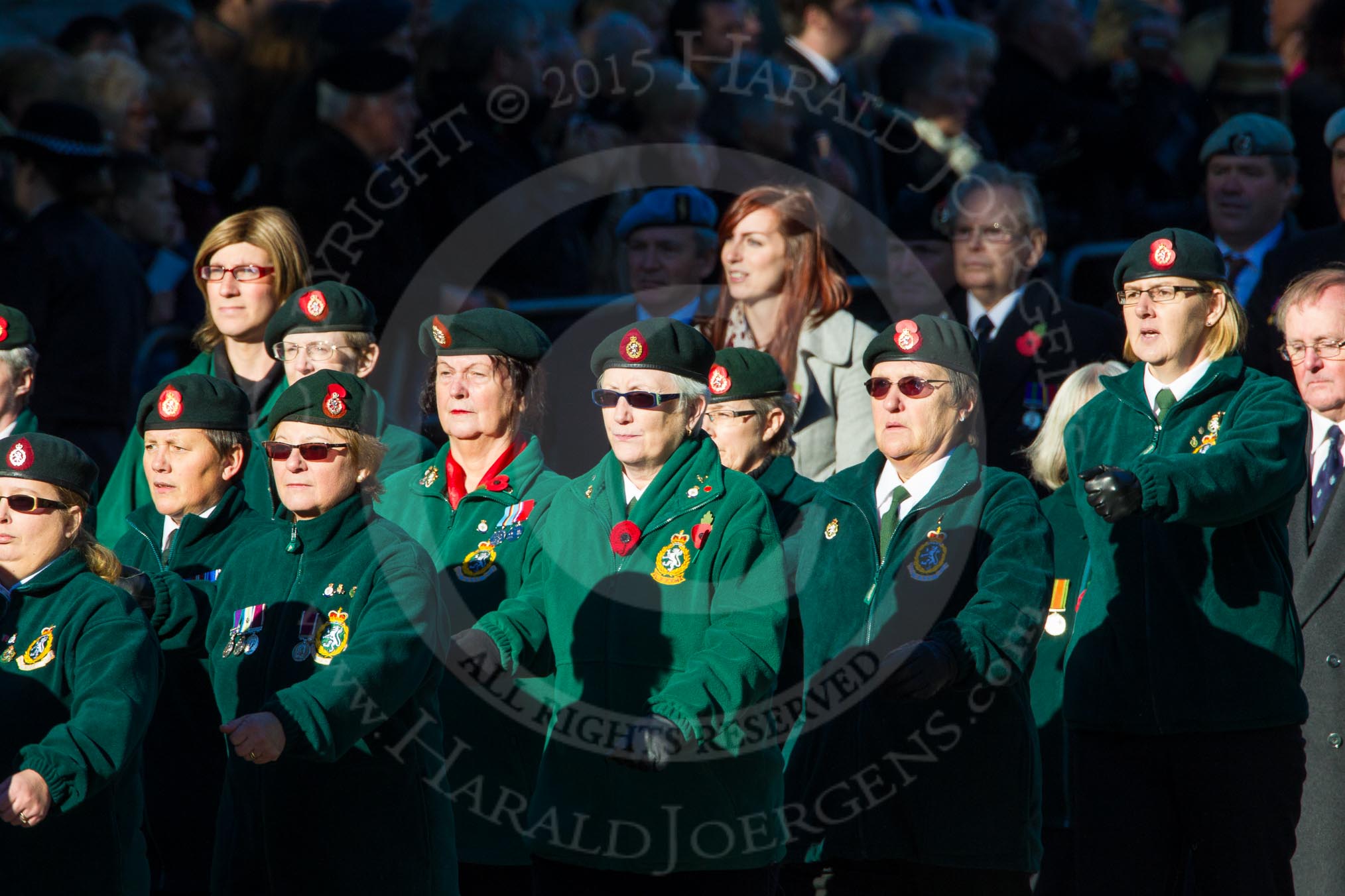 Remembrance Sunday Cenotaph March Past 2013: B15 - Women's Royal Army Corps Association..
Press stand opposite the Foreign Office building, Whitehall, London SW1,
London,
Greater London,
United Kingdom,
on 10 November 2013 at 12:01, image #1416