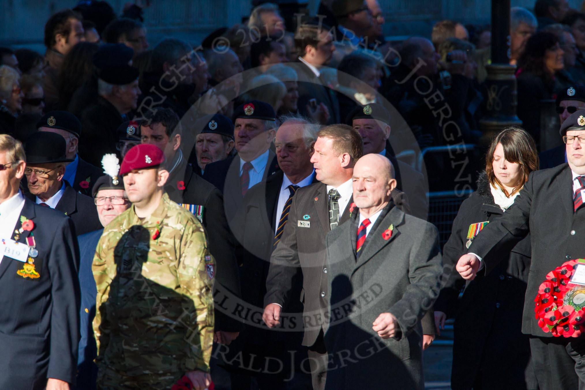 Remembrance Sunday Cenotaph March Past 2013: B19 - Royal Artillery Association..
Press stand opposite the Foreign Office building, Whitehall, London SW1,
London,
Greater London,
United Kingdom,
on 10 November 2013 at 12:01, image #1454