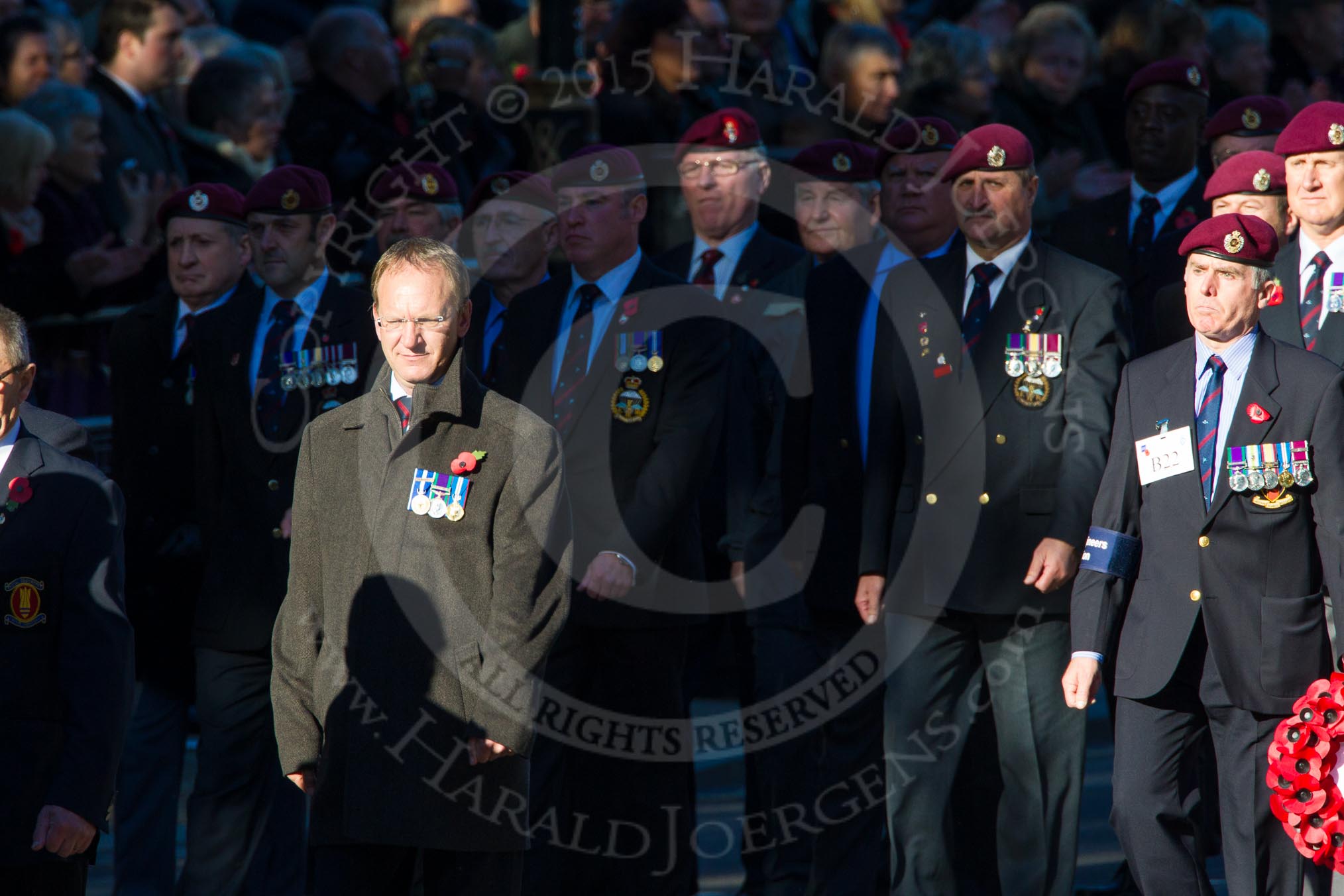 Remembrance Sunday Cenotaph March Past 2013: B21 - Royal Engineers Bomb Disposal Association..
Press stand opposite the Foreign Office building, Whitehall, London SW1,
London,
Greater London,
United Kingdom,
on 10 November 2013 at 12:02, image #1481