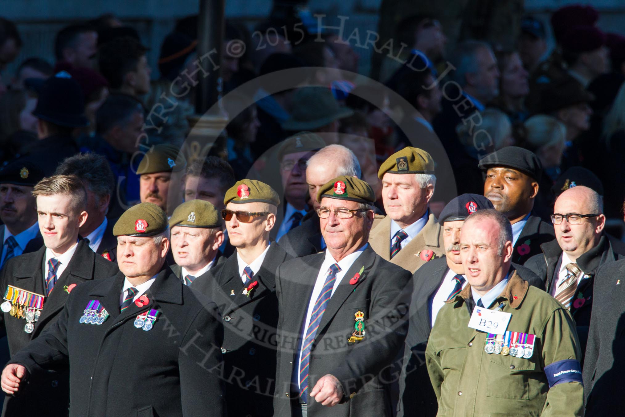 Remembrance Sunday Cenotaph March Past 2013: B29 - Royal Pioneer Corps Association..
Press stand opposite the Foreign Office building, Whitehall, London SW1,
London,
Greater London,
United Kingdom,
on 10 November 2013 at 12:03, image #1557