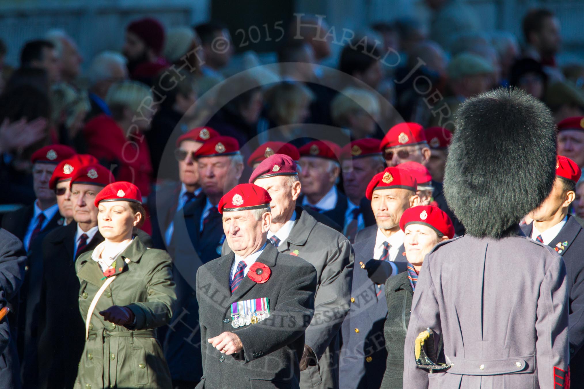 Remembrance Sunday Cenotaph March Past 2013: B33 - Royal Military Police Association..
Press stand opposite the Foreign Office building, Whitehall, London SW1,
London,
Greater London,
United Kingdom,
on 10 November 2013 at 12:04, image #1591