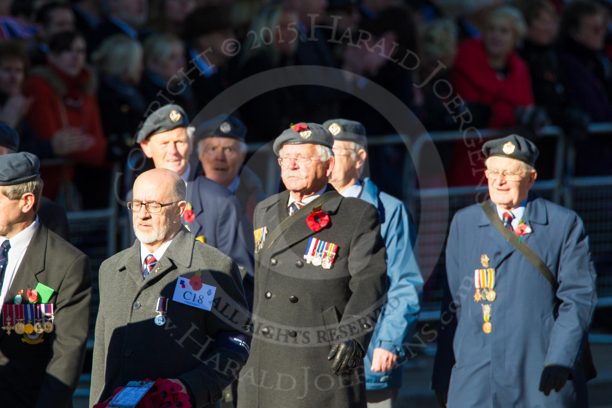 Remembrance Sunday Cenotaph March Past 2013: C18 - Royal Air Force Butterworth & Penang Association..
Press stand opposite the Foreign Office building, Whitehall, London SW1,
London,
Greater London,
United Kingdom,
on 10 November 2013 at 12:08, image #1818