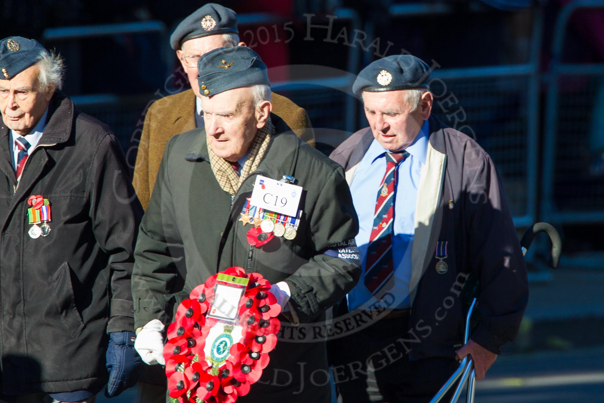 Remembrance Sunday Cenotaph March Past 2013: C19 - Royal Air Force Yatesbury Association..
Press stand opposite the Foreign Office building, Whitehall, London SW1,
London,
Greater London,
United Kingdom,
on 10 November 2013 at 12:08, image #1822