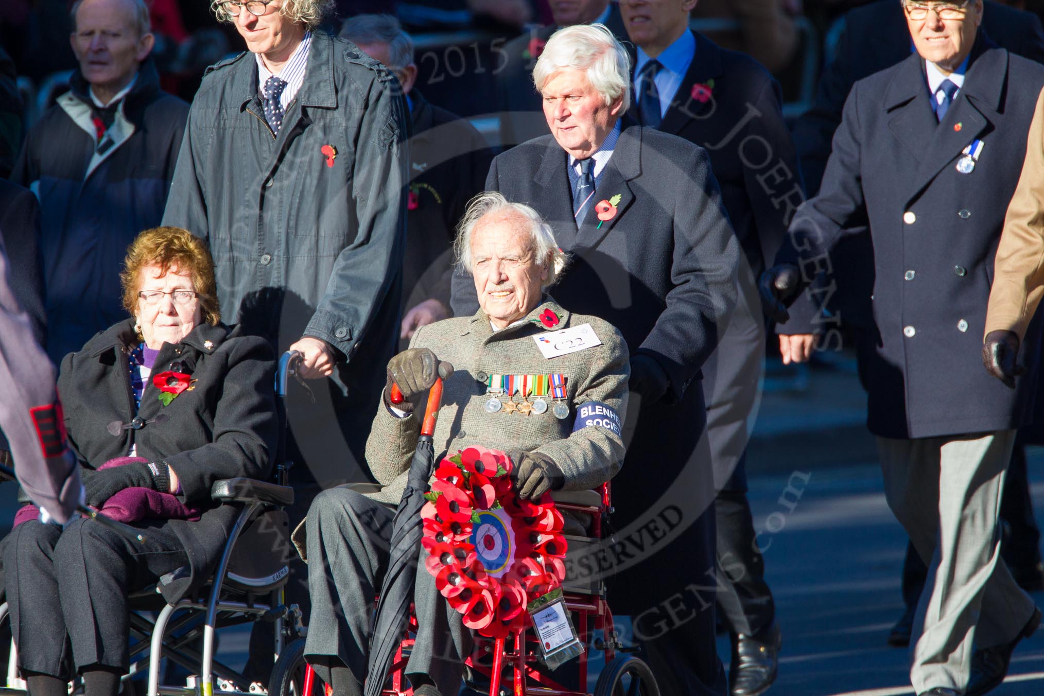 Remembrance Sunday Cenotaph March Past 2013: C22 - Blenheim Society..
Press stand opposite the Foreign Office building, Whitehall, London SW1,
London,
Greater London,
United Kingdom,
on 10 November 2013 at 12:08, image #1834