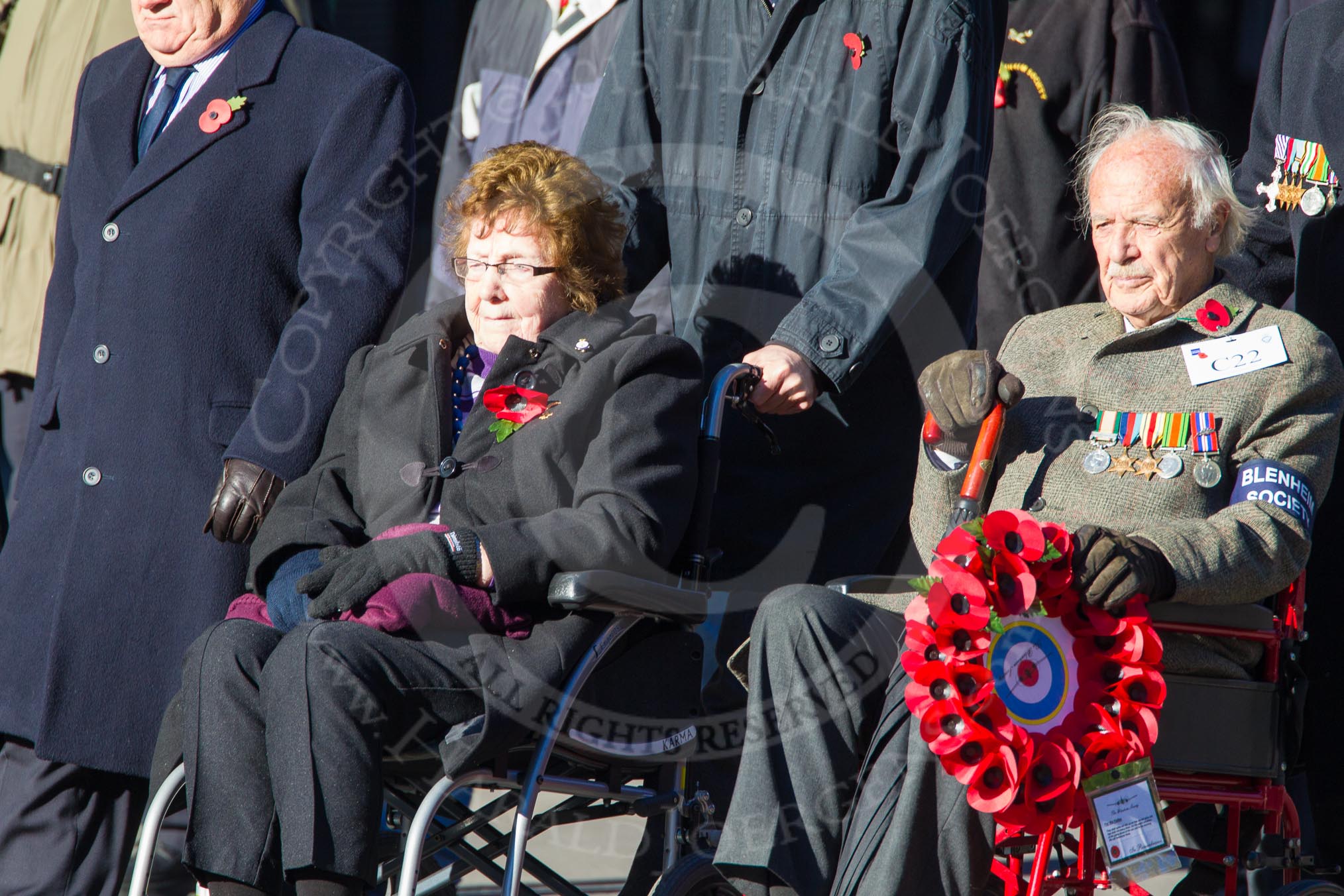 Remembrance Sunday Cenotaph March Past 2013: C22 - Blenheim Society..
Press stand opposite the Foreign Office building, Whitehall, London SW1,
London,
Greater London,
United Kingdom,
on 10 November 2013 at 12:08, image #1843