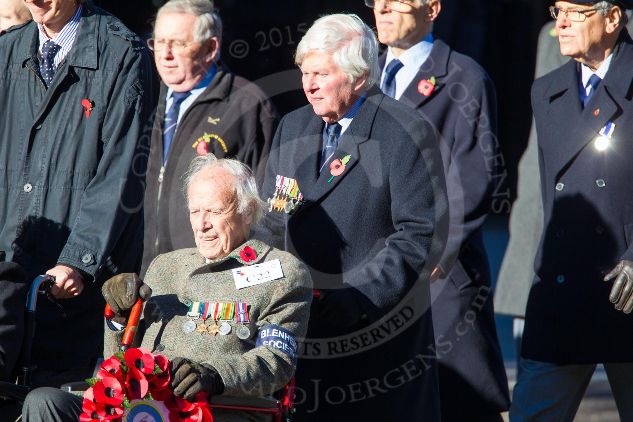 Remembrance Sunday Cenotaph March Past 2013: C22 - Blenheim Society..
Press stand opposite the Foreign Office building, Whitehall, London SW1,
London,
Greater London,
United Kingdom,
on 10 November 2013 at 12:08, image #1844