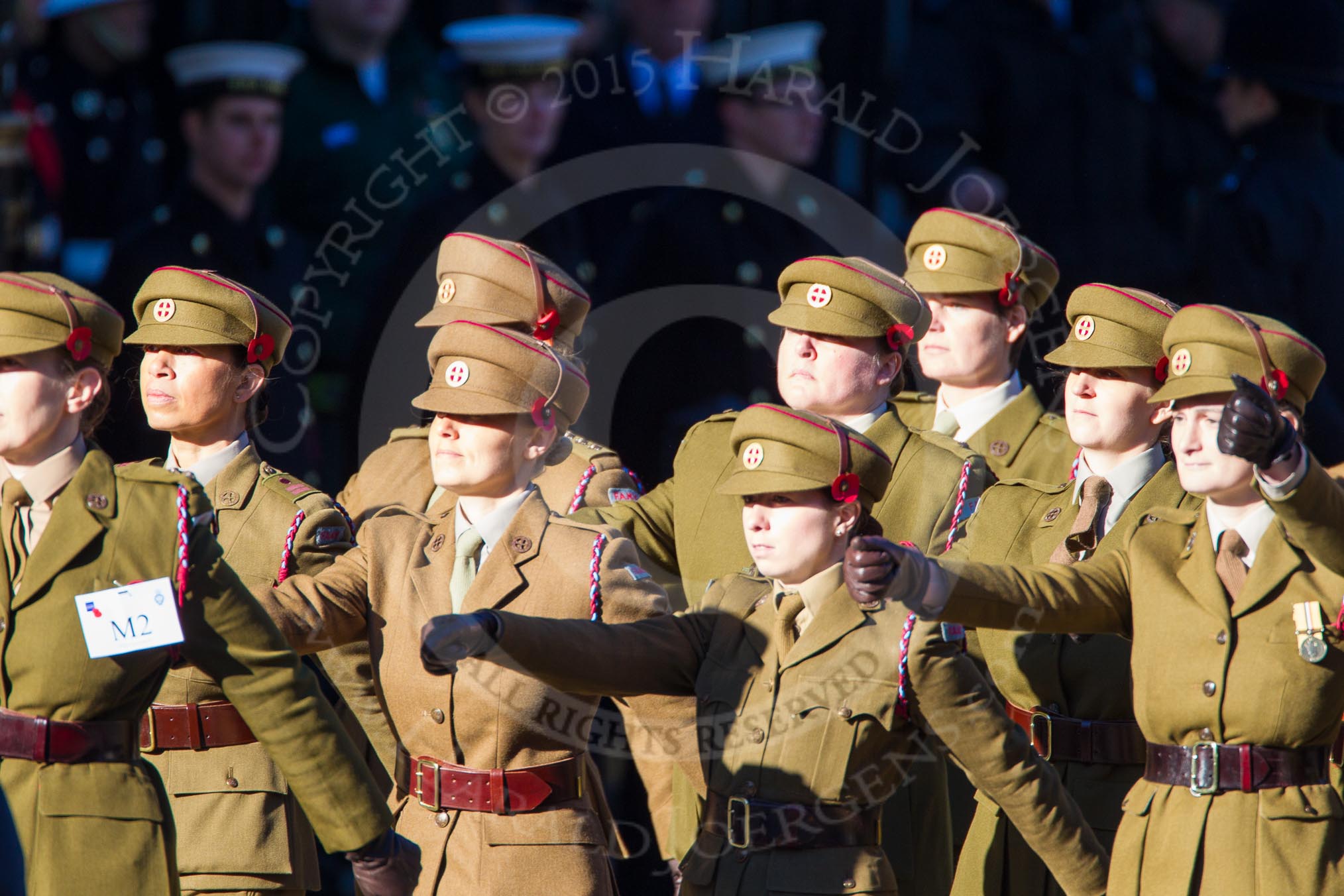 Remembrance Sunday Cenotaph March Past 2013: M2 - First Aid Nursing Yeomanry (Princess Royal's Volunteers Corps)..
Press stand opposite the Foreign Office building, Whitehall, London SW1,
London,
Greater London,
United Kingdom,
on 10 November 2013 at 12:09, image #1864