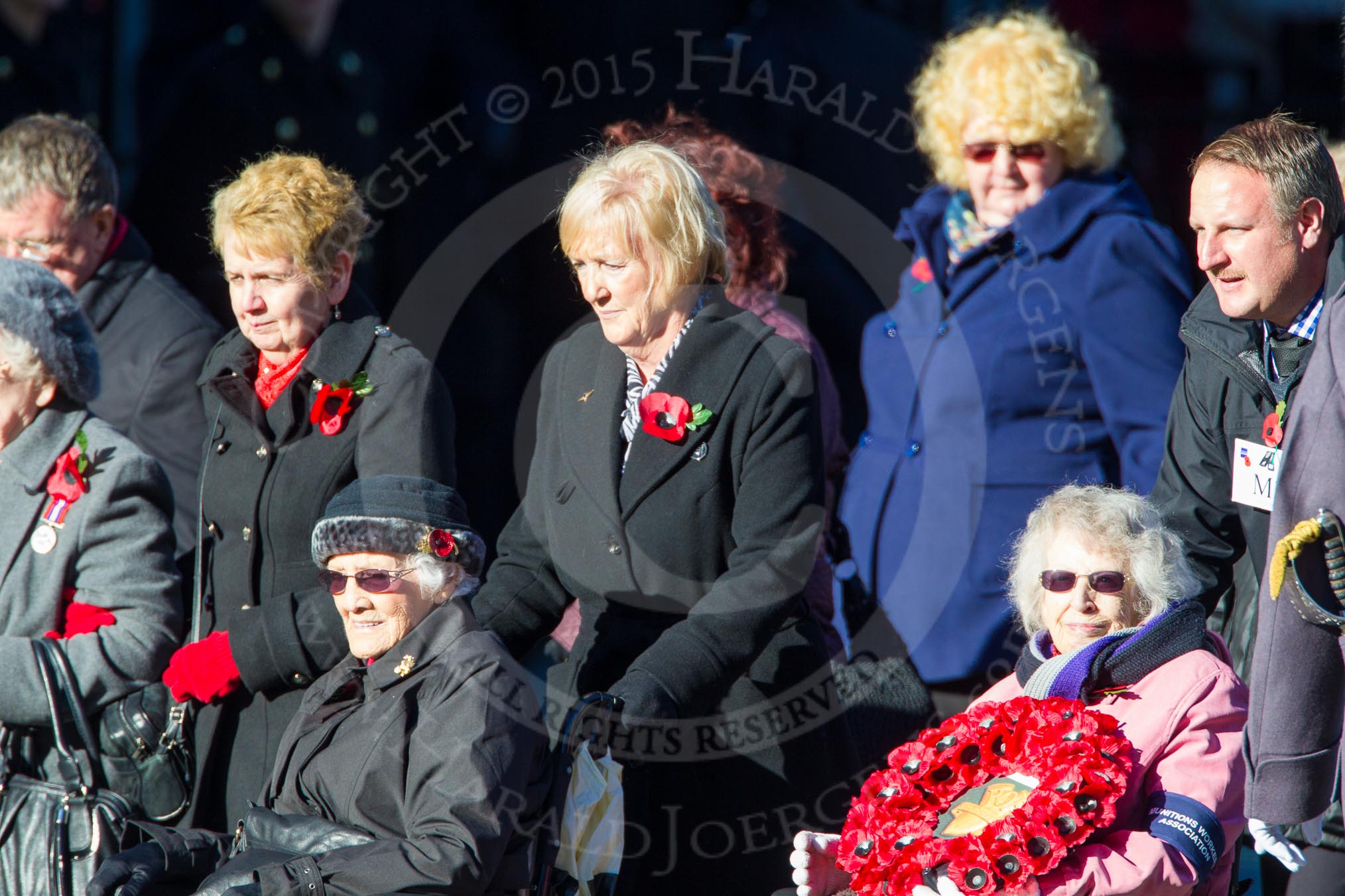 Remembrance Sunday Cenotaph March Past 2013: M3 - Munitions Workers Association..
Press stand opposite the Foreign Office building, Whitehall, London SW1,
London,
Greater London,
United Kingdom,
on 10 November 2013 at 12:09, image #1876