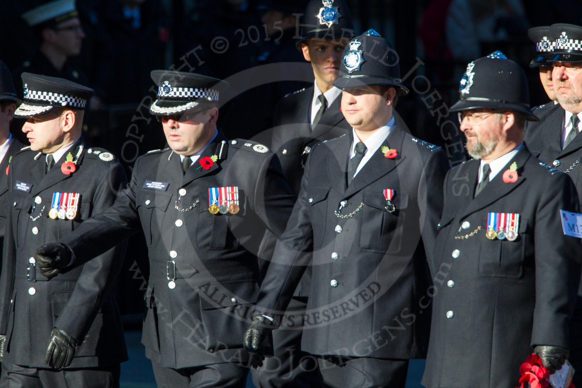 Remembrance Sunday Cenotaph March Past 2013: M13 - Metropolitan Special Constabulary. The Metropolitan Special Constabulary (MSC) is the part-time volunteer police service of the Metropolitan Police Service. The wreath bearer is Special Sergeant Michael Johnson from Hounslow Borough..
Press stand opposite the Foreign Office building, Whitehall, London SW1,
London,
Greater London,
United Kingdom,
on 10 November 2013 at 12:10, image #1960