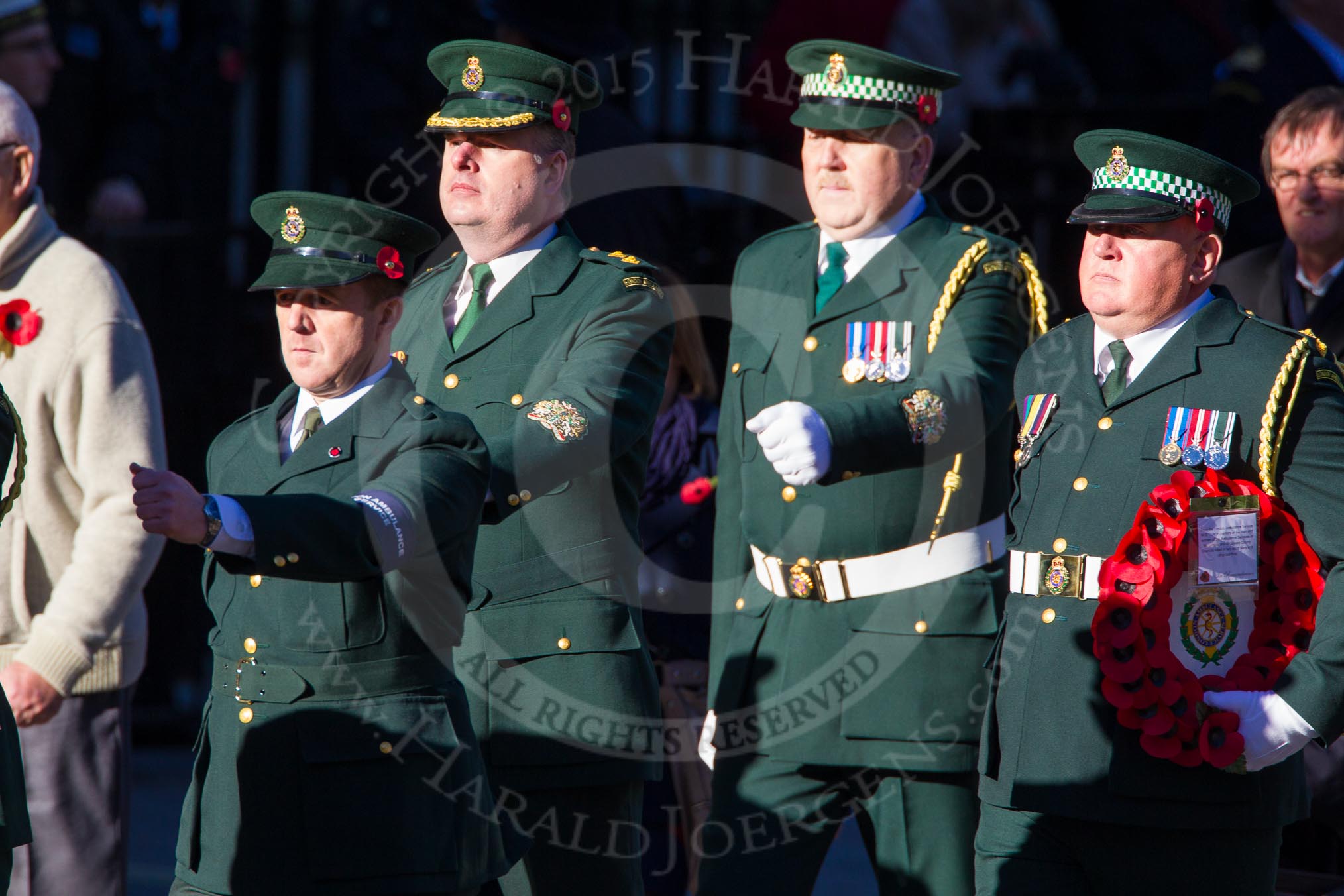 Remembrance Sunday Cenotaph March Past 2013: M15 - London Ambulance Service Retirement Association..
Press stand opposite the Foreign Office building, Whitehall, London SW1,
London,
Greater London,
United Kingdom,
on 10 November 2013 at 12:10, image #1986