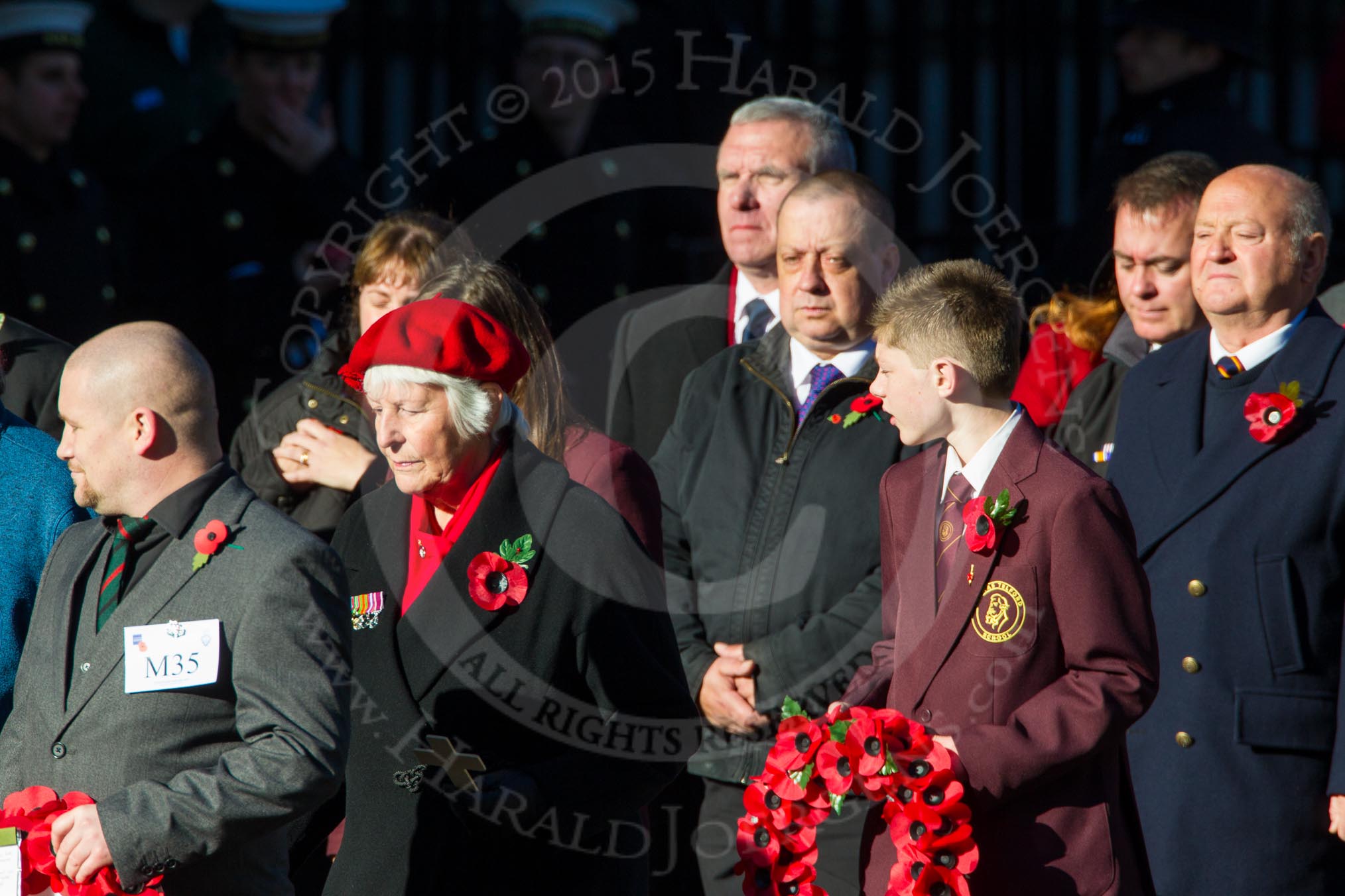 Remembrance Sunday Cenotaph March Past 2013: M35 - Union Jack Club..
Press stand opposite the Foreign Office building, Whitehall, London SW1,
London,
Greater London,
United Kingdom,
on 10 November 2013 at 12:13, image #2147