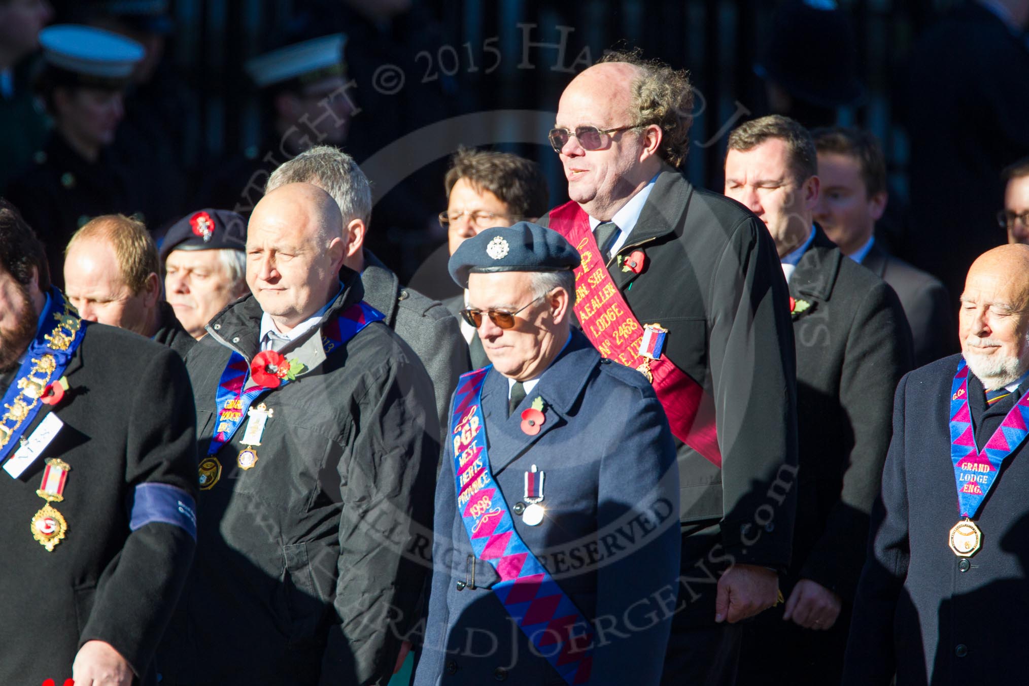 Remembrance Sunday Cenotaph March Past 2013: M38 - Royal Antediluvian Order of Buffaloes..
Press stand opposite the Foreign Office building, Whitehall, London SW1,
London,
Greater London,
United Kingdom,
on 10 November 2013 at 12:14, image #2164