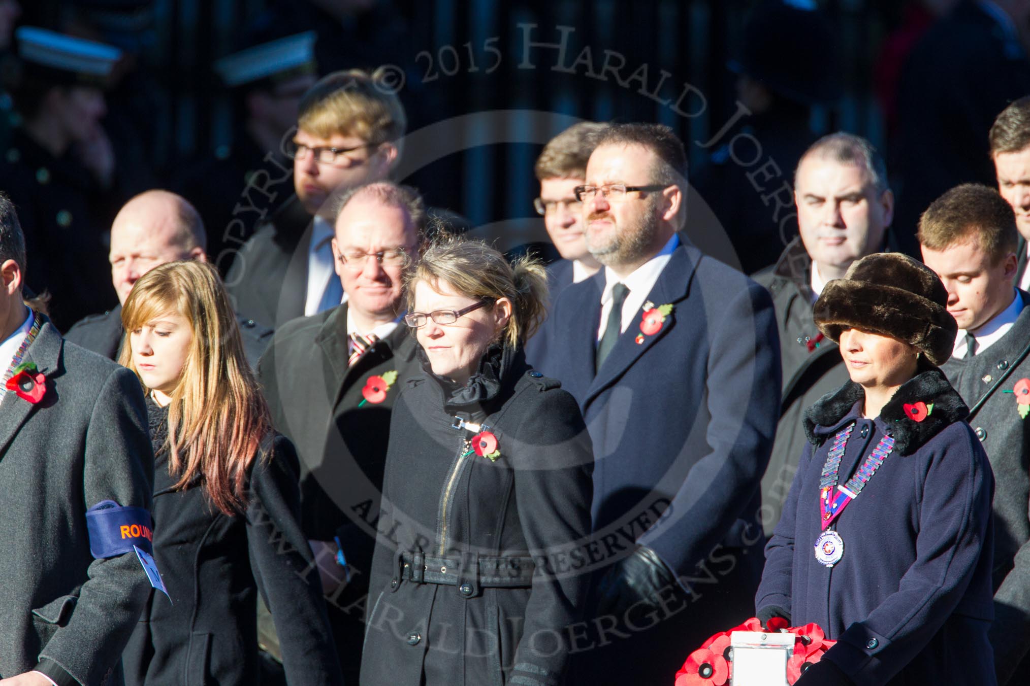 Remembrance Sunday Cenotaph March Past 2013: M39 - National Association of Round Tables..
Press stand opposite the Foreign Office building, Whitehall, London SW1,
London,
Greater London,
United Kingdom,
on 10 November 2013 at 12:14, image #2174