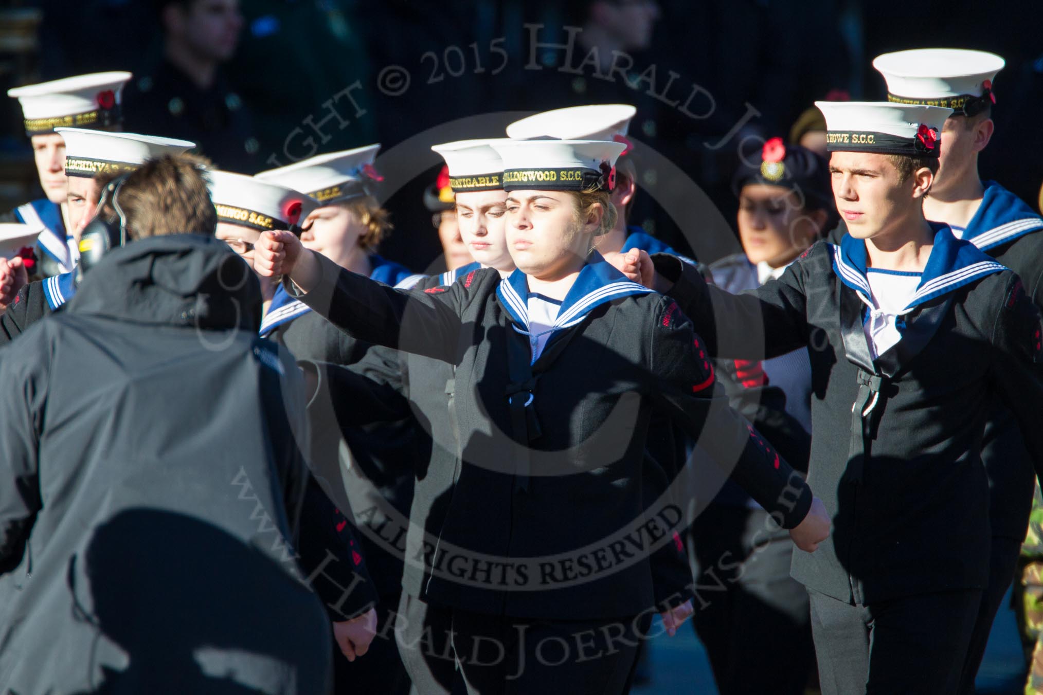 Remembrance Sunday Cenotaph March Past 2013: M45 - Sea Cadet Corps..
Press stand opposite the Foreign Office building, Whitehall, London SW1,
London,
Greater London,
United Kingdom,
on 10 November 2013 at 12:14, image #2219