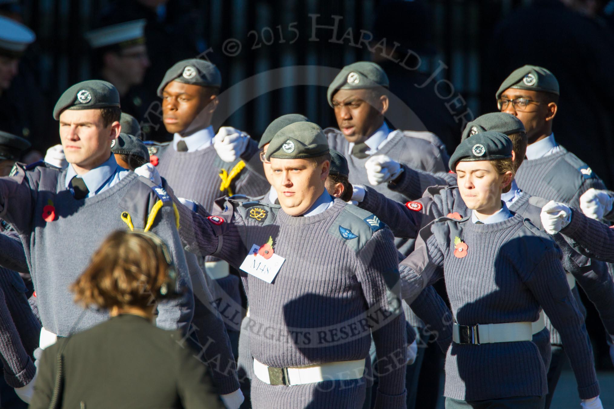 Remembrance Sunday Cenotaph March Past 2013: M48 - Air Training Corps..
Press stand opposite the Foreign Office building, Whitehall, London SW1,
London,
Greater London,
United Kingdom,
on 10 November 2013 at 12:15, image #2246