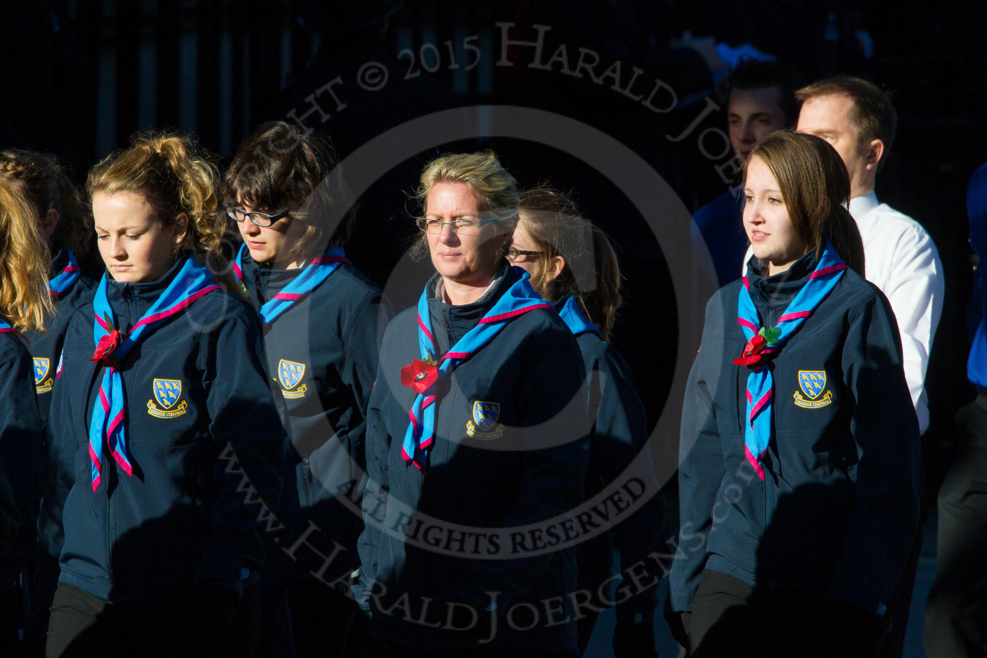 Remembrance Sunday Cenotaph March Past 2013: M50 - Girlguiding London & South East England..
Press stand opposite the Foreign Office building, Whitehall, London SW1,
London,
Greater London,
United Kingdom,
on 10 November 2013 at 12:15, image #2272