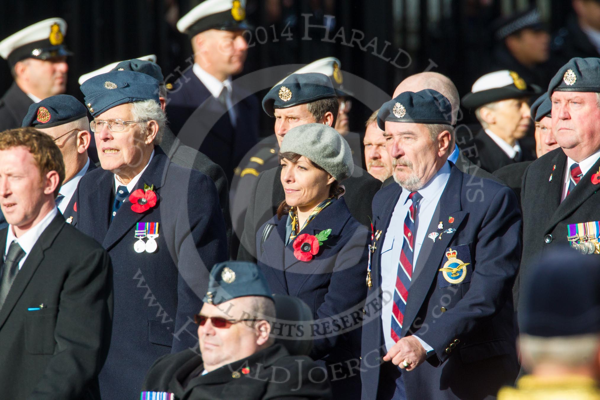 Remembrance Sunday at the Cenotaph in London 2014: Group C2 - Royal Air Force Regiment Association.
Press stand opposite the Foreign Office building, Whitehall, London SW1,
London,
Greater London,
United Kingdom,
on 09 November 2014 at 11:37, image #30