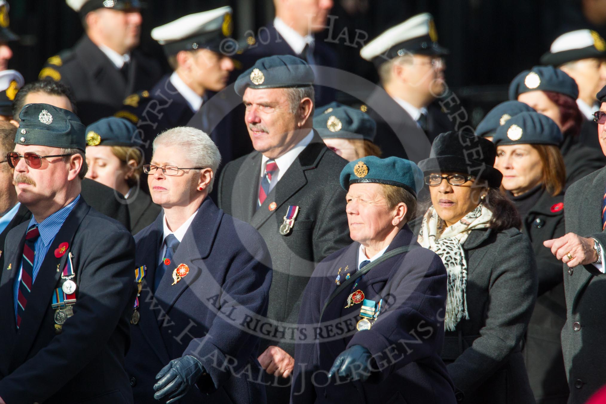 Remembrance Sunday at the Cenotaph in London 2014: Group C2 - Royal Air Force Regiment Association.
Press stand opposite the Foreign Office building, Whitehall, London SW1,
London,
Greater London,
United Kingdom,
on 09 November 2014 at 11:37, image #45