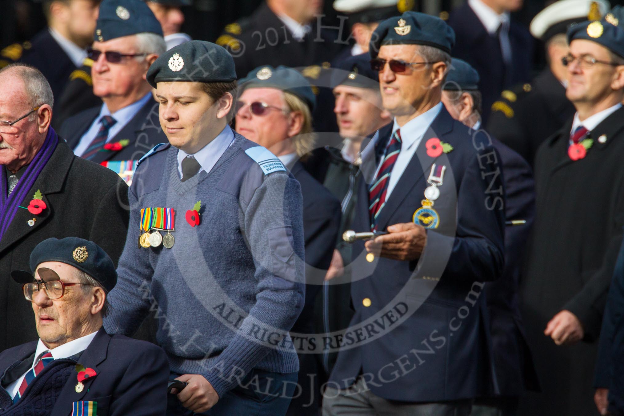 Remembrance Sunday at the Cenotaph in London 2014: Group C5 - National Service (Royal Air Force) Association.
Press stand opposite the Foreign Office building, Whitehall, London SW1,
London,
Greater London,
United Kingdom,
on 09 November 2014 at 11:39, image #108