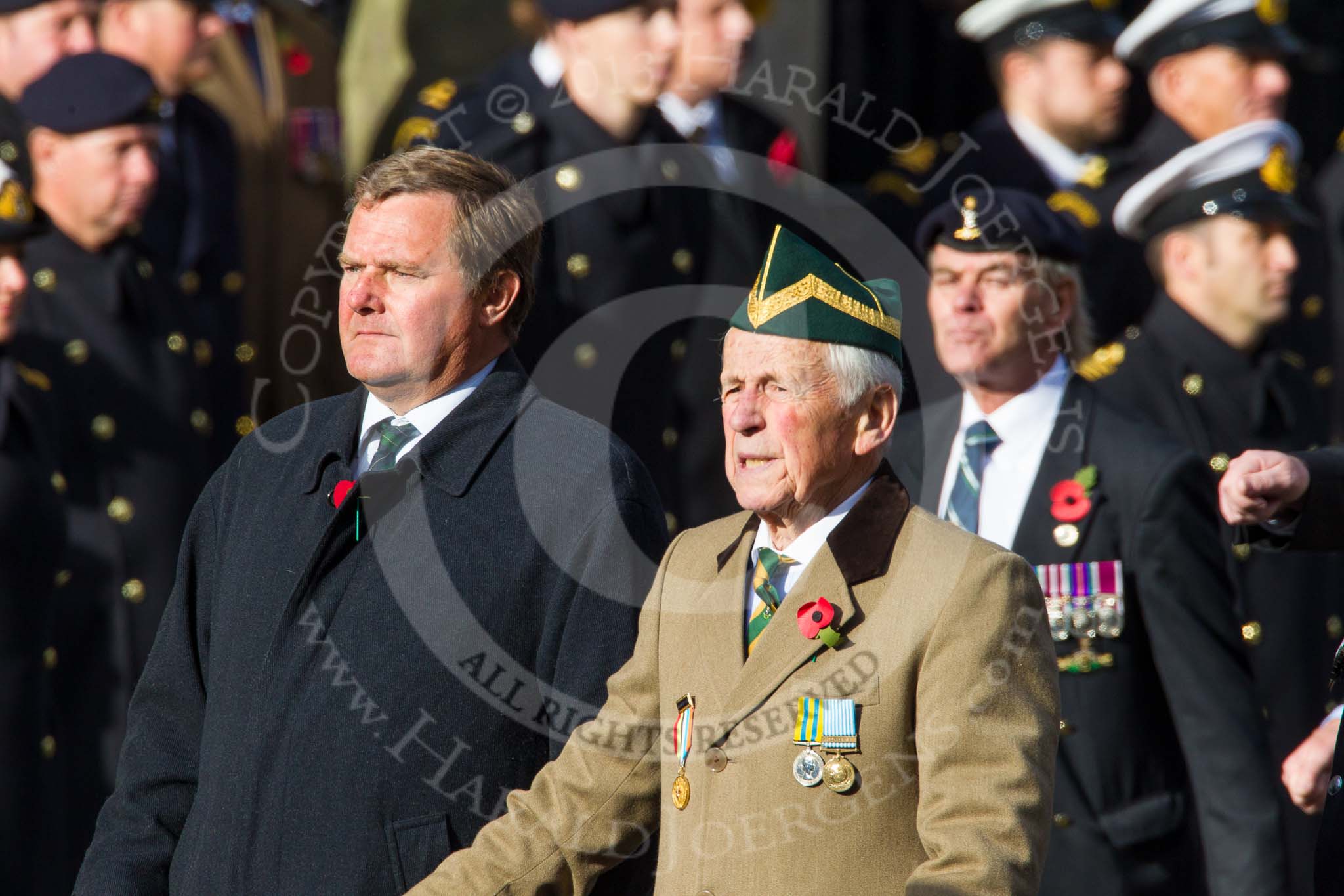 Remembrance Sunday at the Cenotaph in London 2014: Group D13 - Northern Ireland Veterans' Association.
Press stand opposite the Foreign Office building, Whitehall, London SW1,
London,
Greater London,
United Kingdom,
on 09 November 2014 at 11:45, image #363