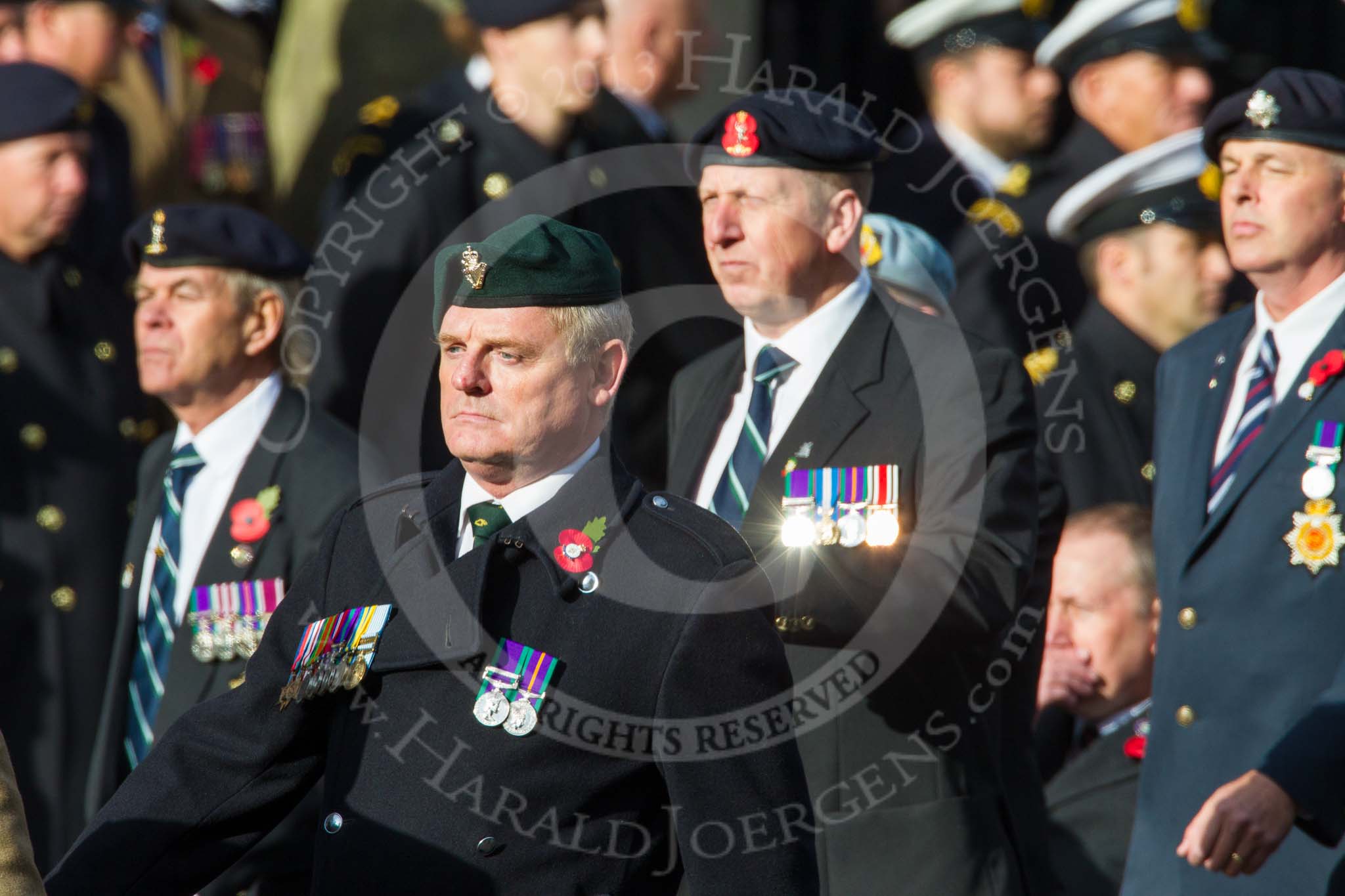 Remembrance Sunday at the Cenotaph in London 2014: Group D13 - Northern Ireland Veterans' Association.
Press stand opposite the Foreign Office building, Whitehall, London SW1,
London,
Greater London,
United Kingdom,
on 09 November 2014 at 11:45, image #365