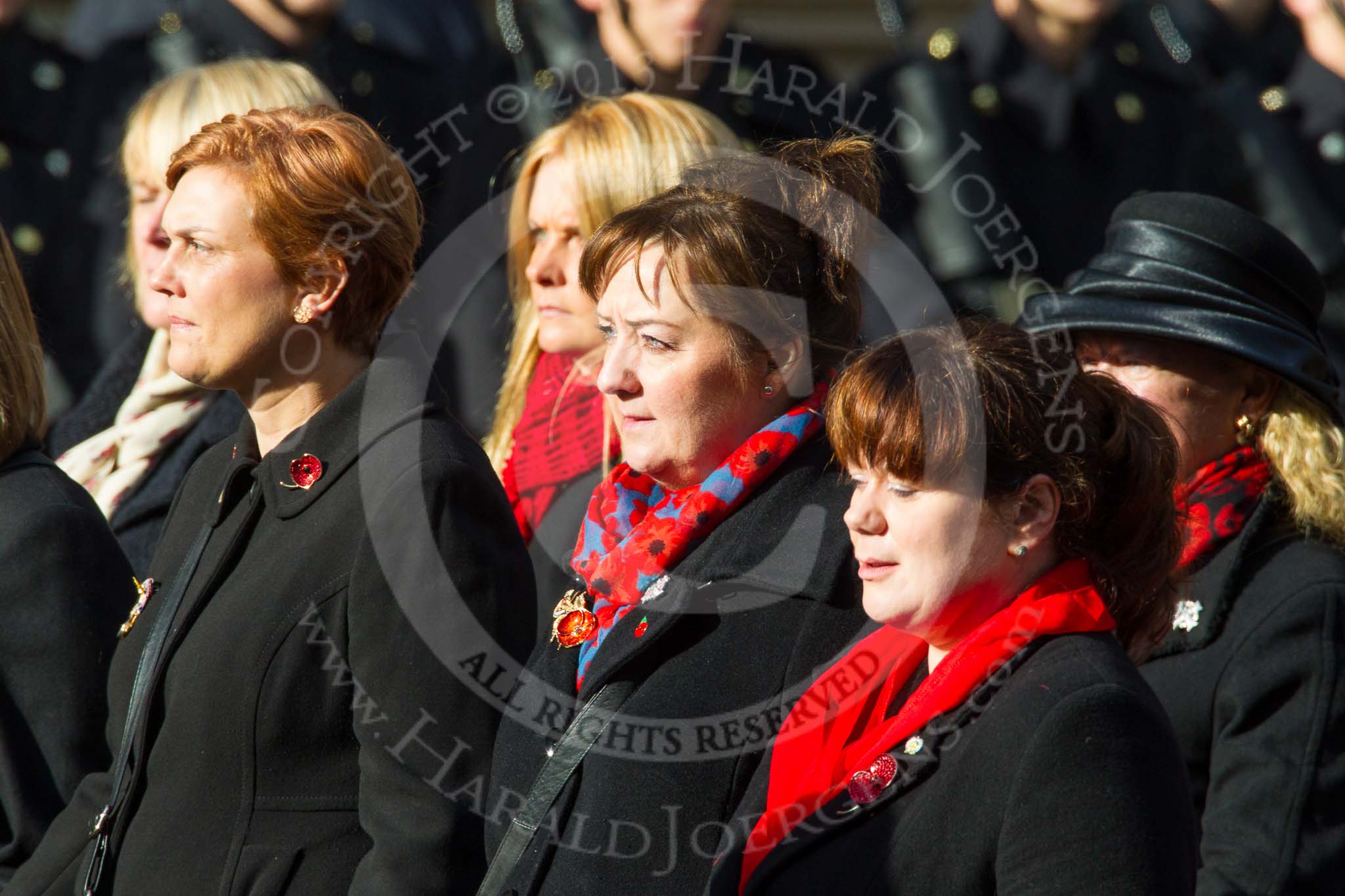 Remembrance Sunday at the Cenotaph in London 2014: Group D24 - War Widows Association.
Press stand opposite the Foreign Office building, Whitehall, London SW1,
London,
Greater London,
United Kingdom,
on 09 November 2014 at 11:47, image #439