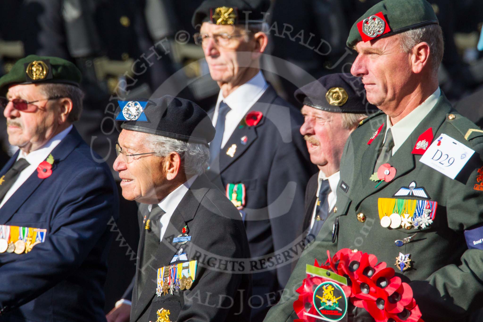 Remembrance Sunday at the Cenotaph in London 2014: Group D29 - Bond Van Wapenbroeders.
Press stand opposite the Foreign Office building, Whitehall, London SW1,
London,
Greater London,
United Kingdom,
on 09 November 2014 at 11:48, image #512